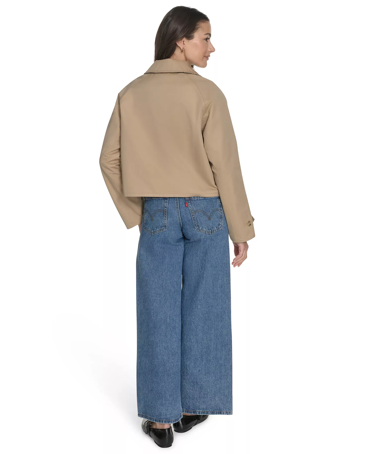 Women's Reversible Trench Jacket - Khaki - L