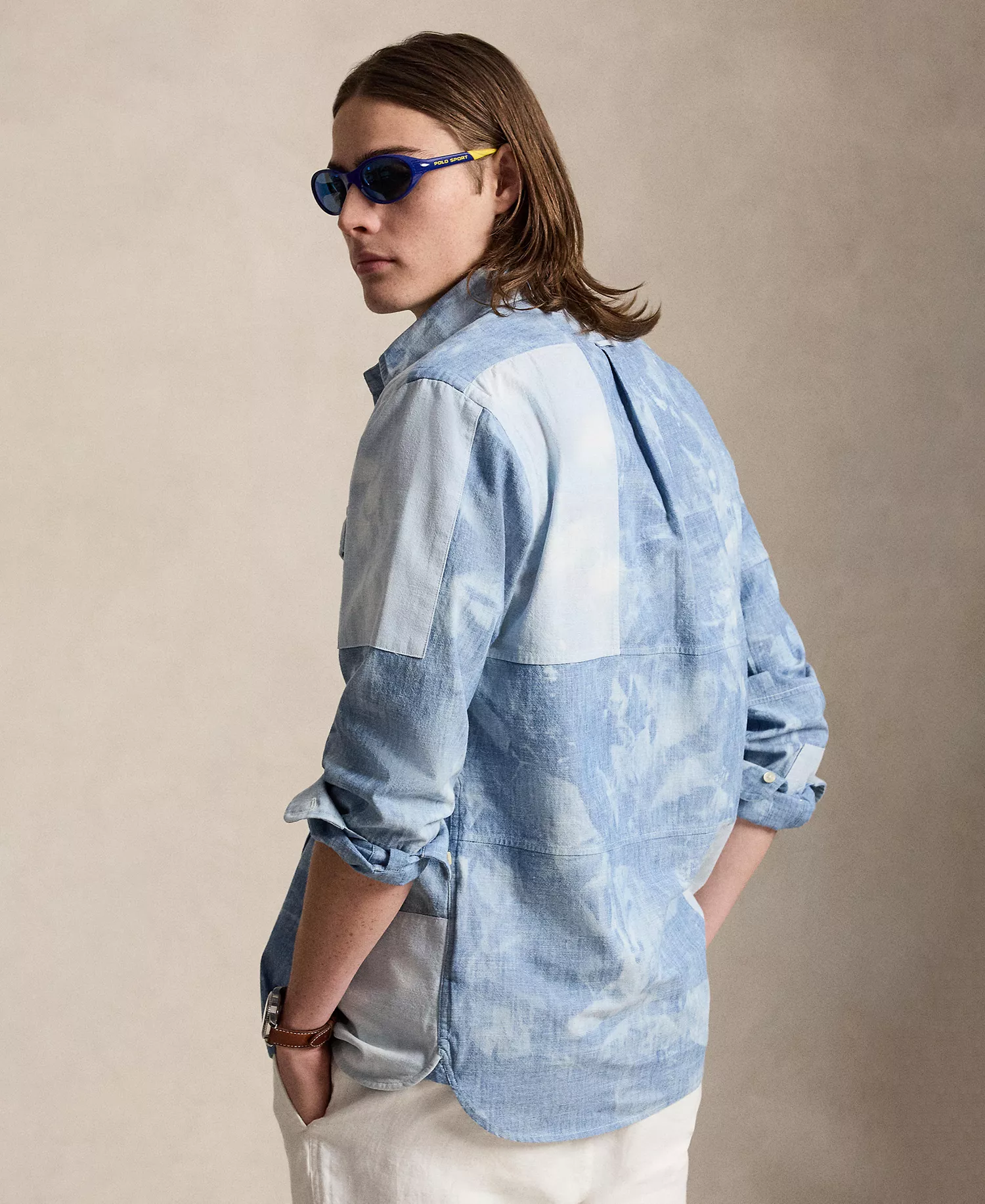 Men's Long-Sleeve Chambray Classic Shirt - Pieced Chambray - 2XL