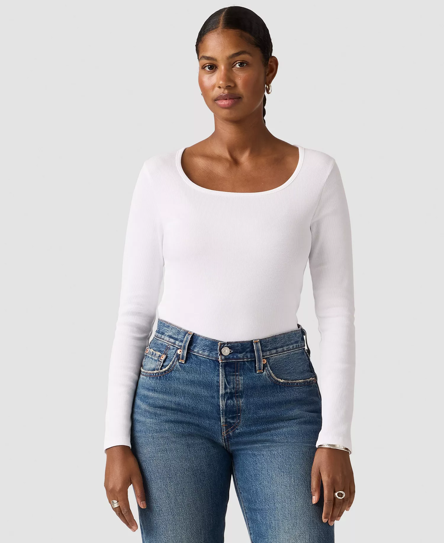 Women's Essential Scoop Neck T-Shirt - Bright White - L