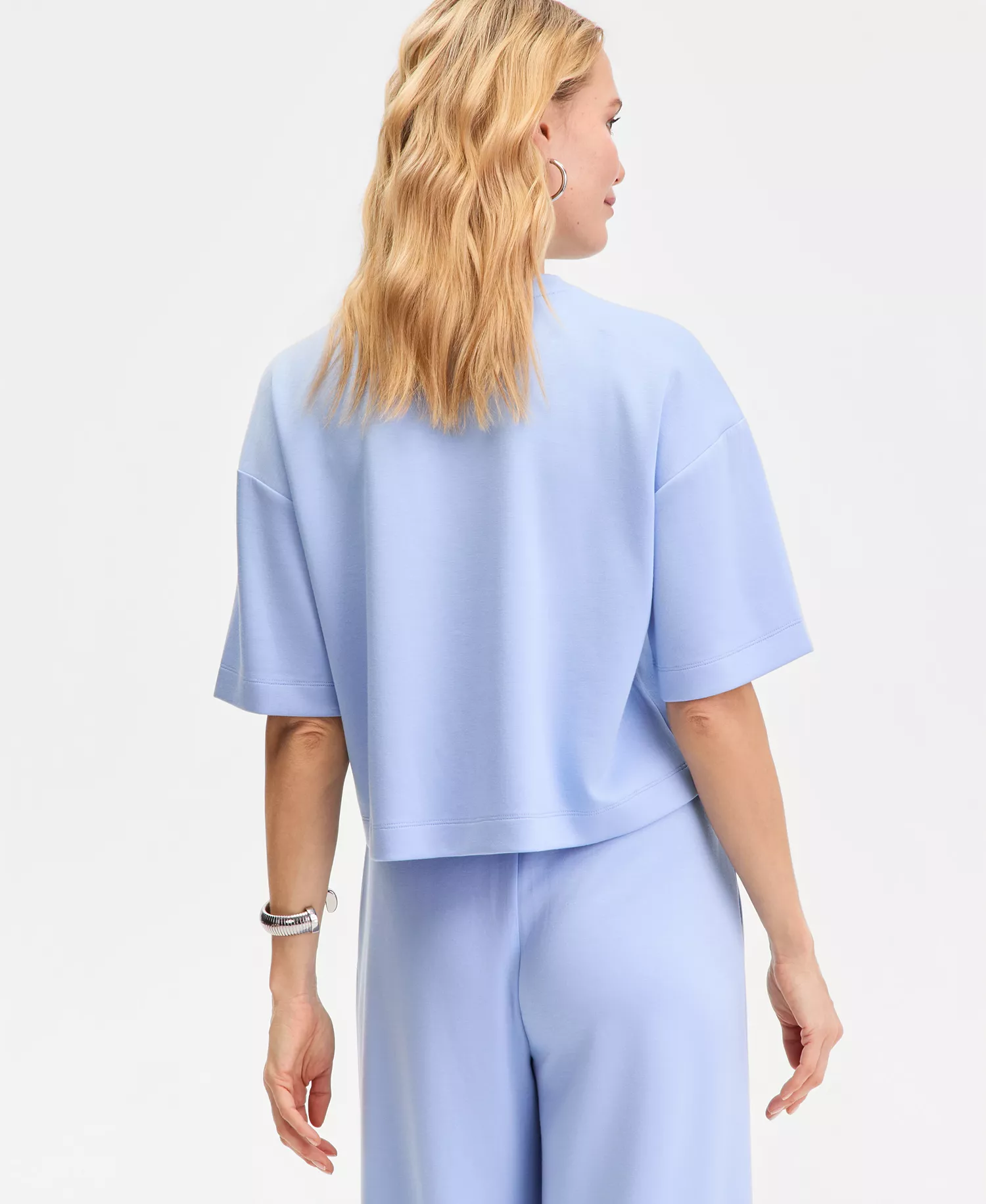 Women's Short Sleeve Crewneck T-Shirt, Macy's Exclusive - Air Blue - L