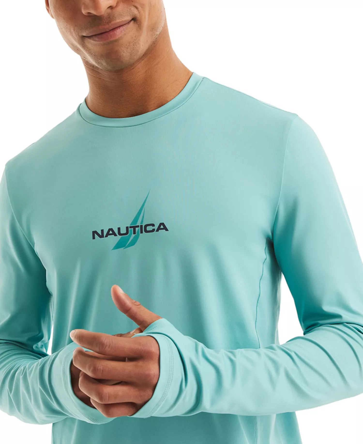 Men's Long-Sleeve Rash Guard - Aqua Wave - 2XL