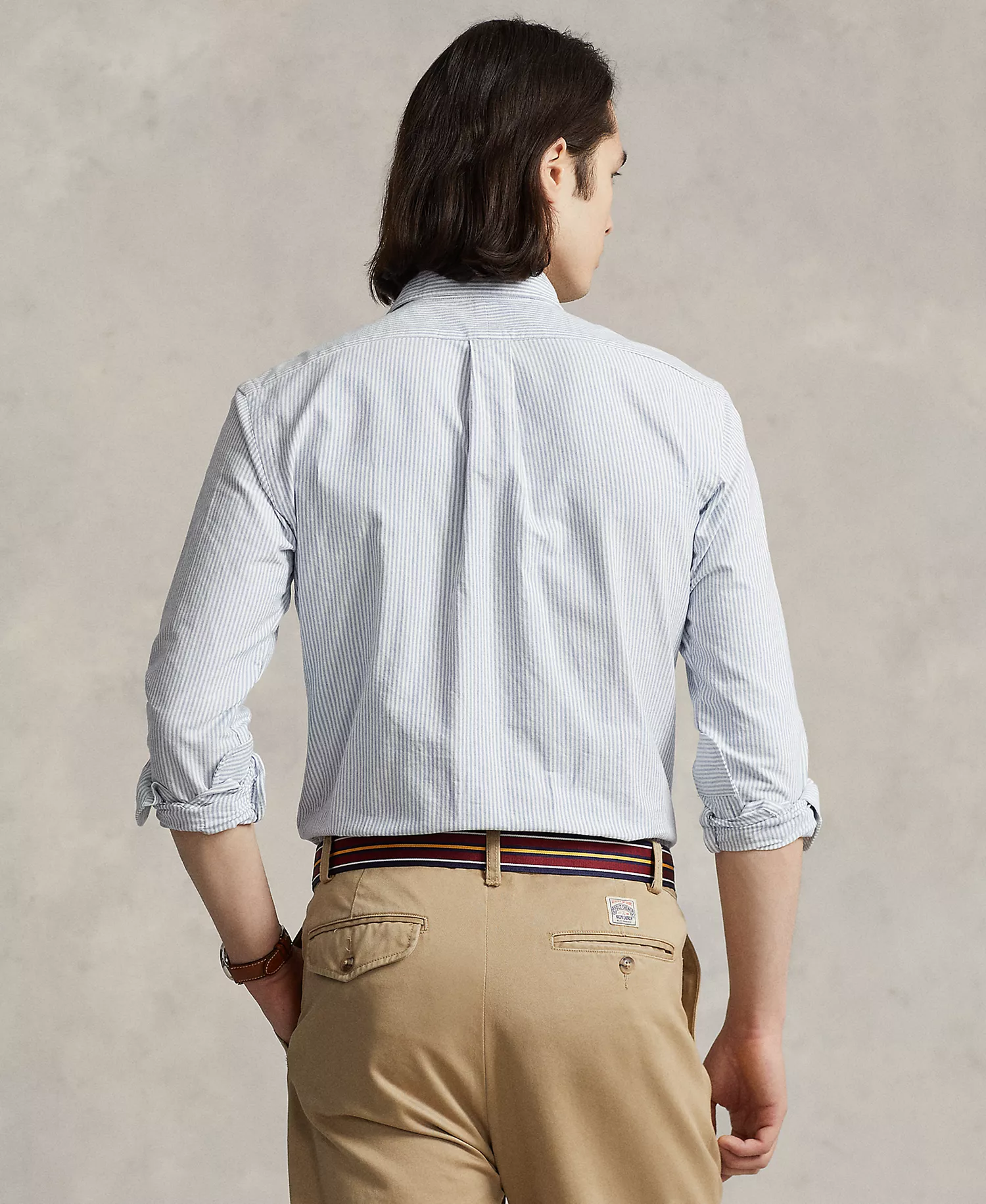 Men's Custom Fit Oxford Shirt - Blu/wht - 2XL