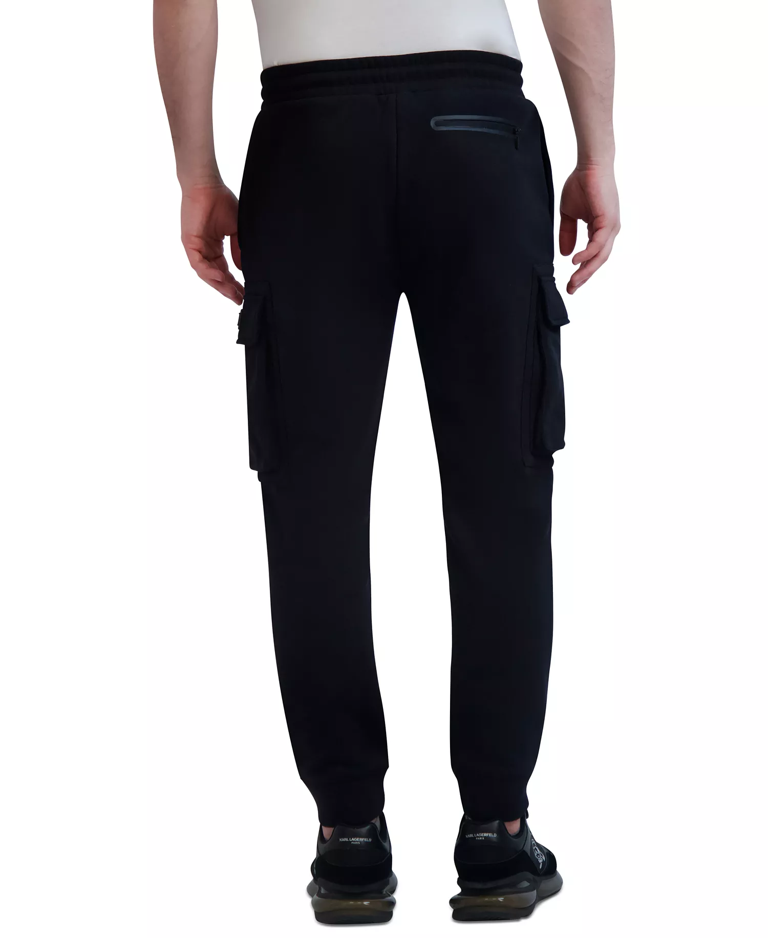Men's Fleece Cargo Joggers - Black - 2XL