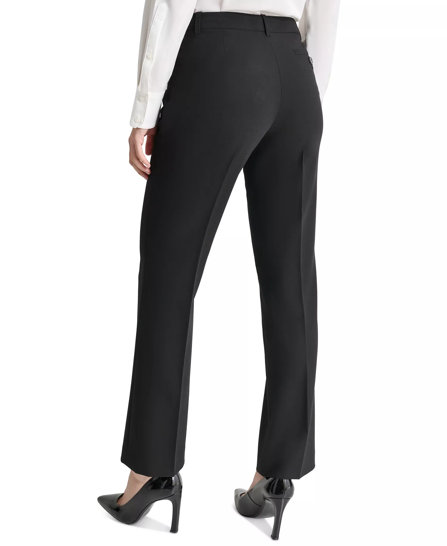 Petite Modern-Fit Mid-Rise Wide-Leg Pants - Black - 10P