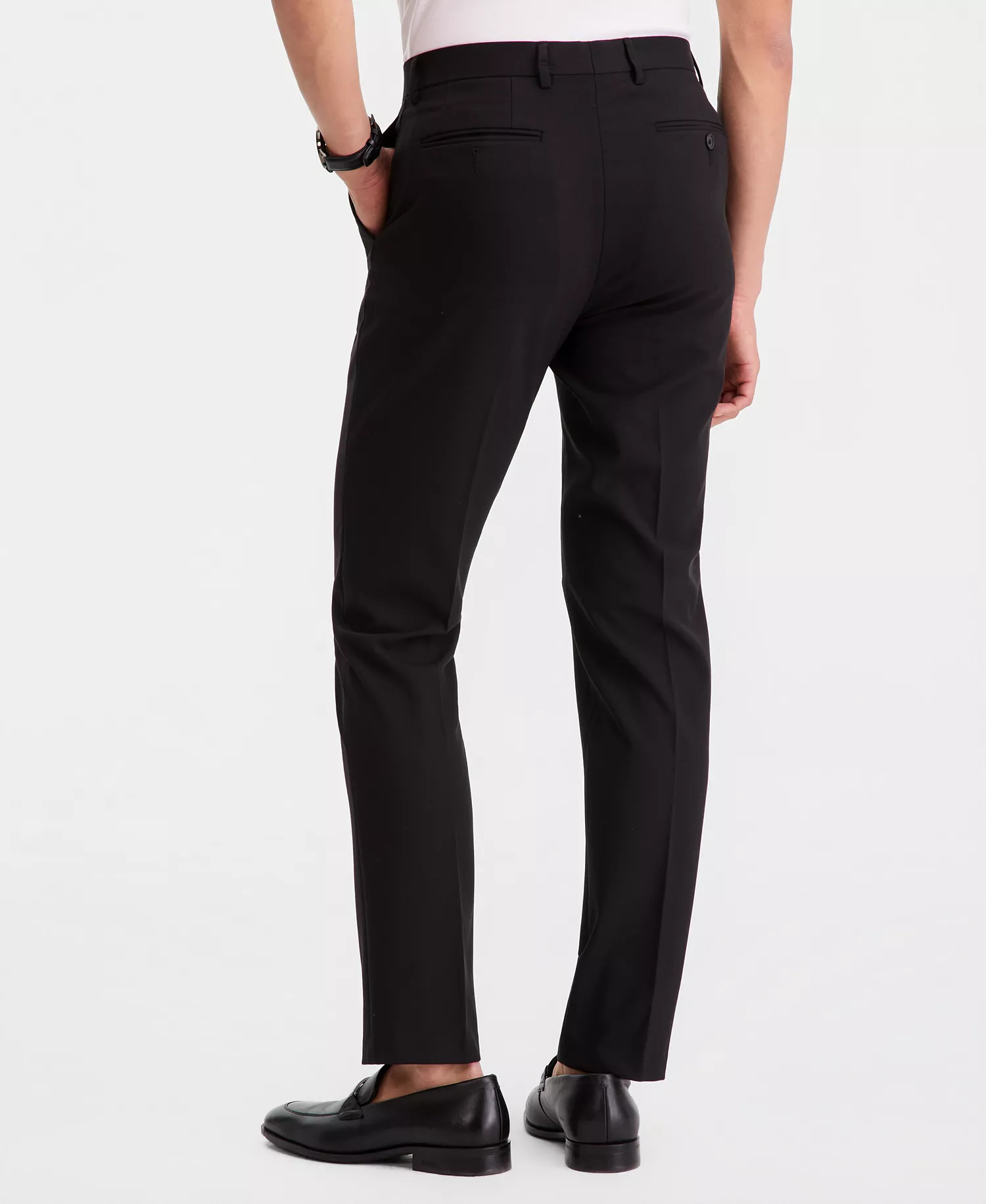 Men's Slim-Fit Solid Dress Pants - Black - 30 - 29