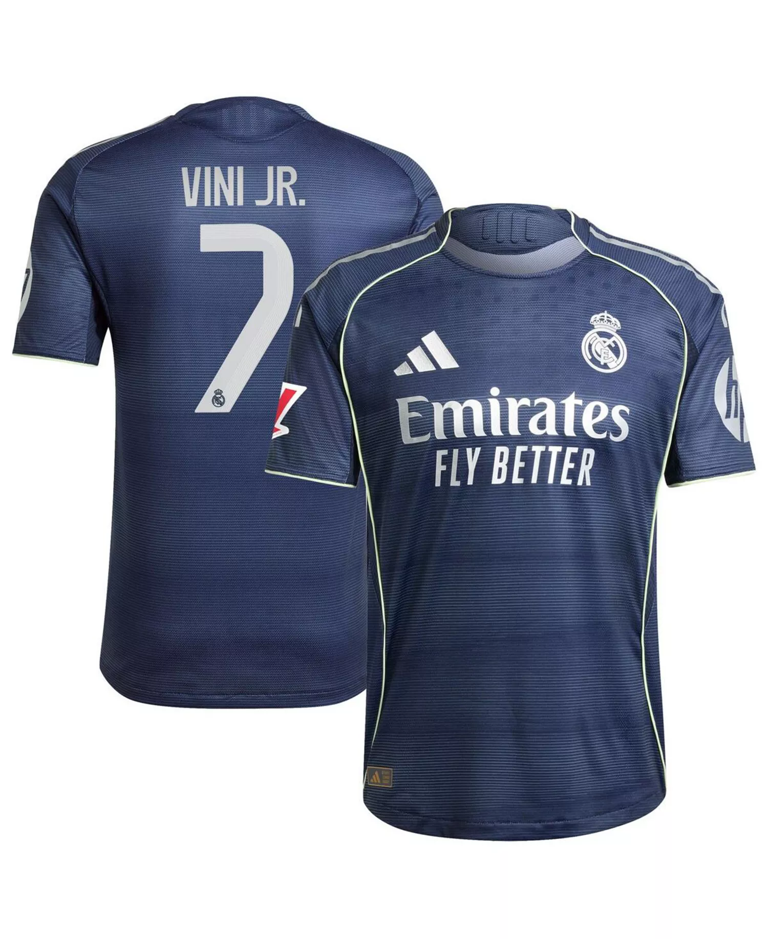 Men's Vini Jr. Blue Real Madrid 2025/26 Away Authentic Player Jersey - Blue - 2XL