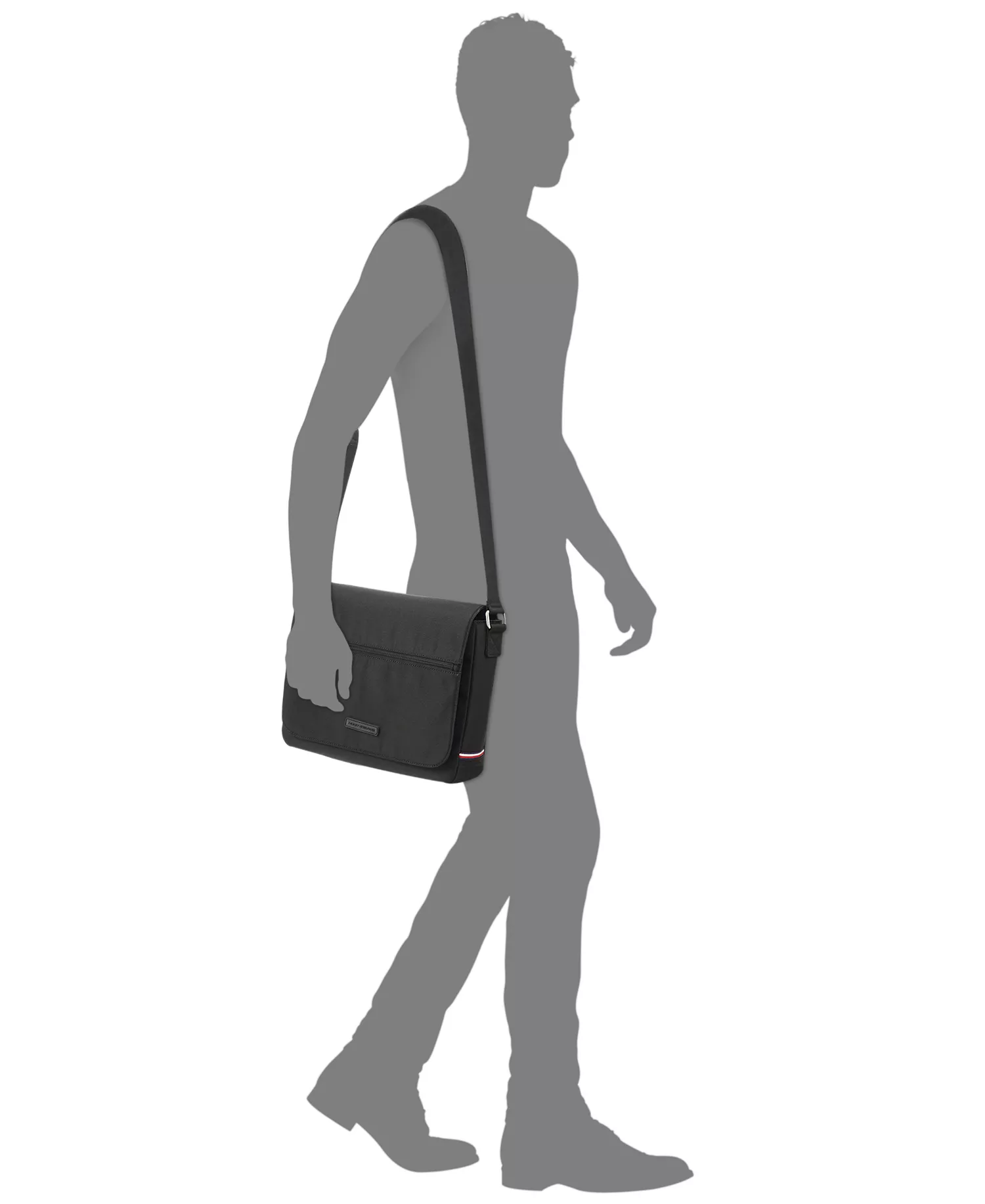 Men's Alexander Flap-Closure Messenger Bag - Black - ONE SIZE