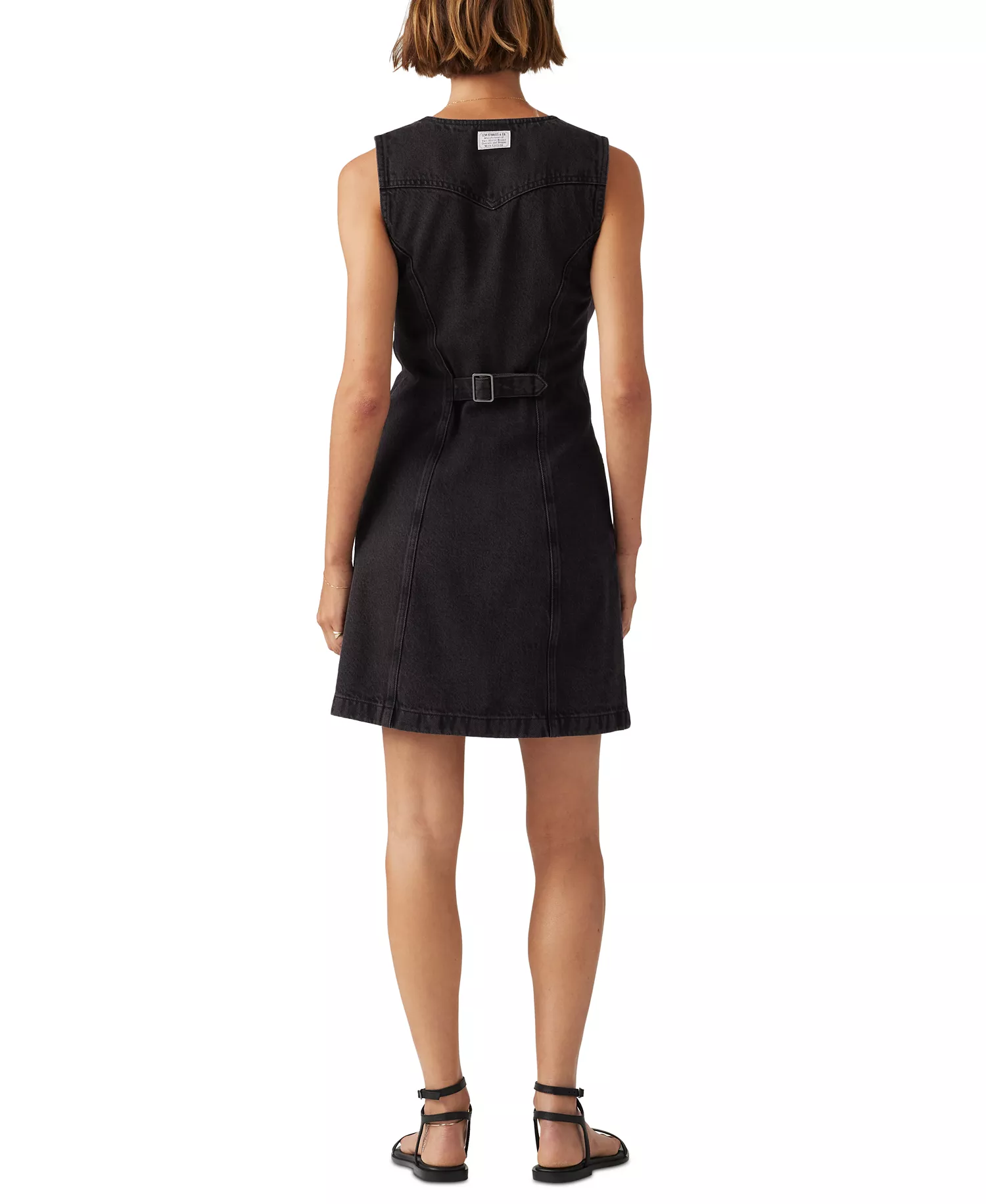 Women's Vianna Denim Button-Front Vest Dress - Capturing Moments - L