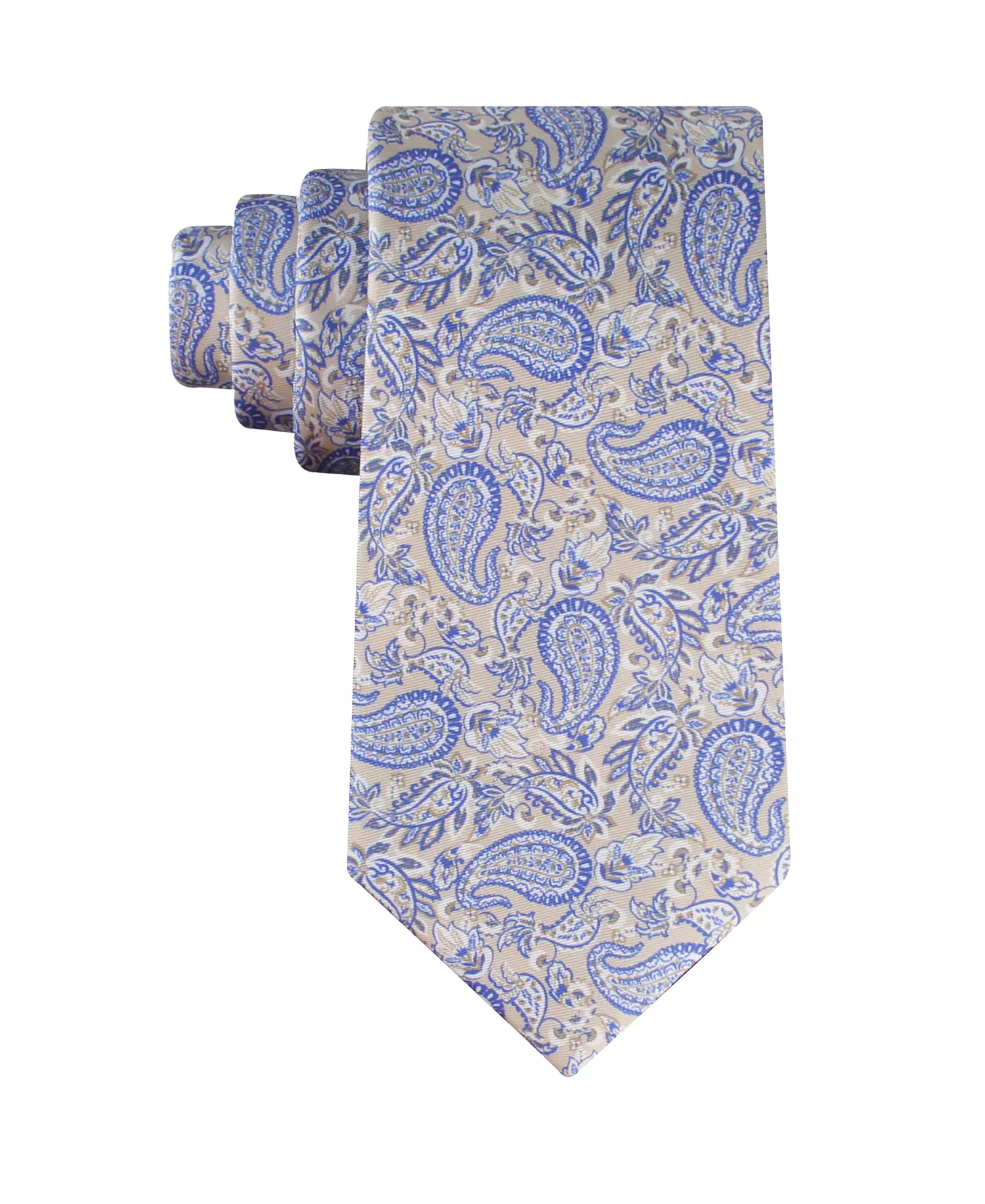 Men's Ramsey Paisley Silk Tie - Taupe/Blue - ONE SIZE