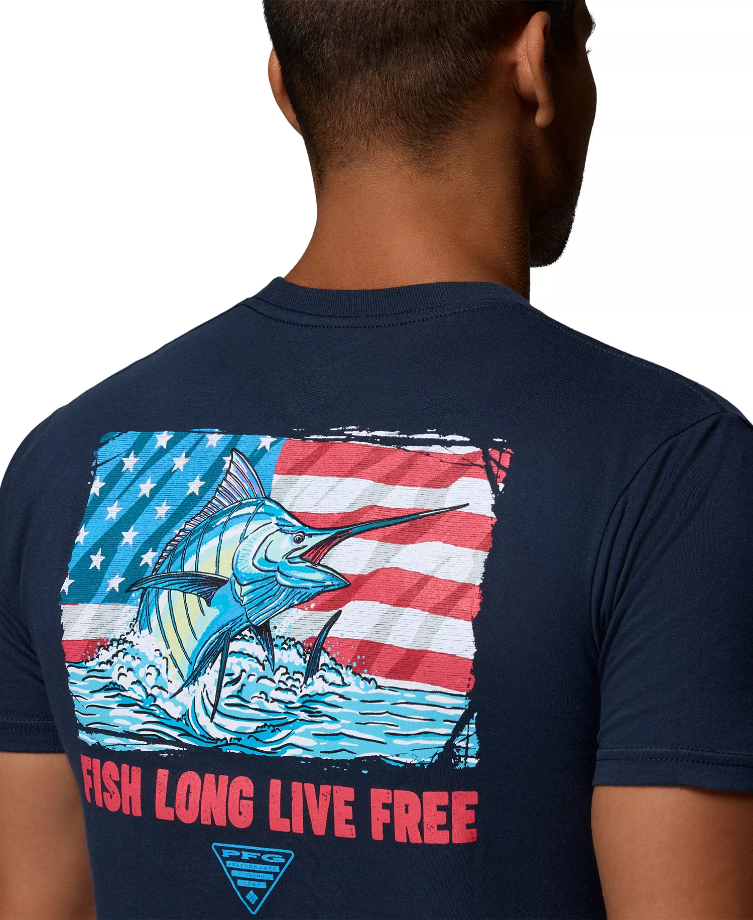 Men's Free Graphic T-Shirt - Columbia navy - L