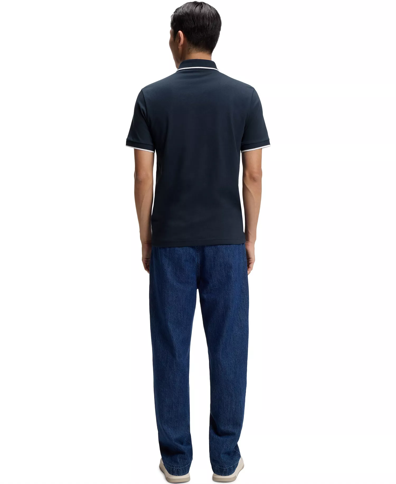 Men's Stretch-Cotton Piqué Slim-Fit Polo Shirt - Open Blue - 2XL