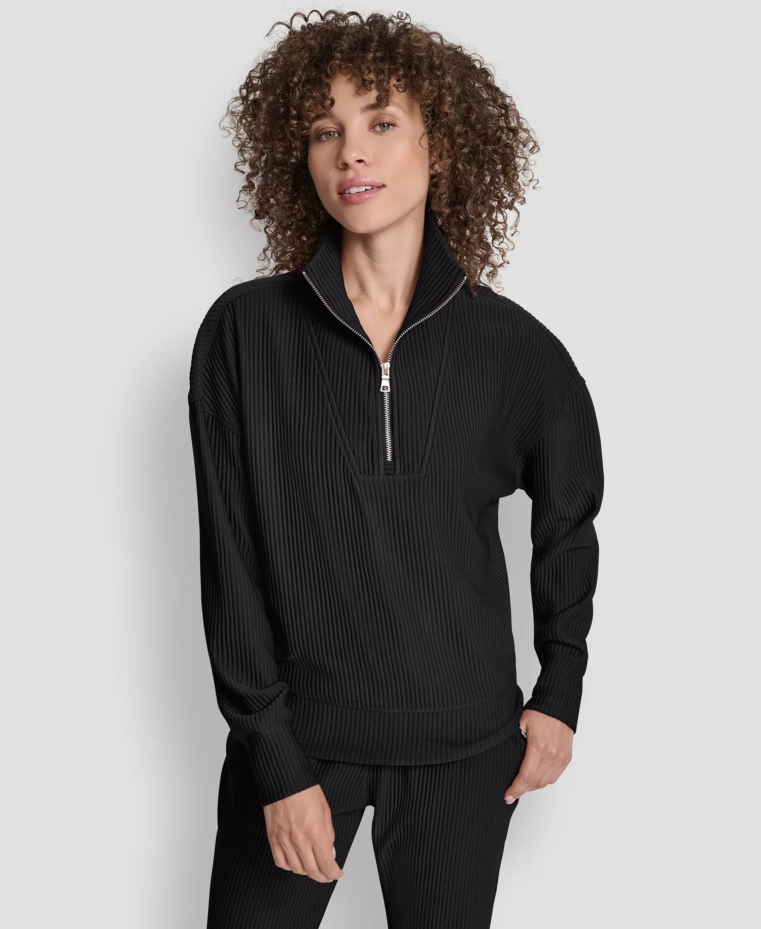 Women's Tech Ottoman Half-Zip Mock Neck Sweatshirt - Black - L