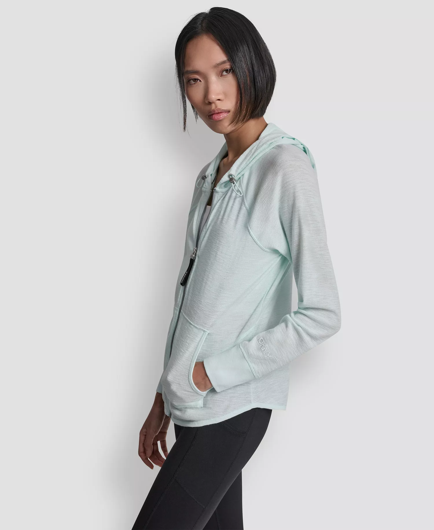 Women's Sport Zip-Front Hoodie Jacket - Black - L