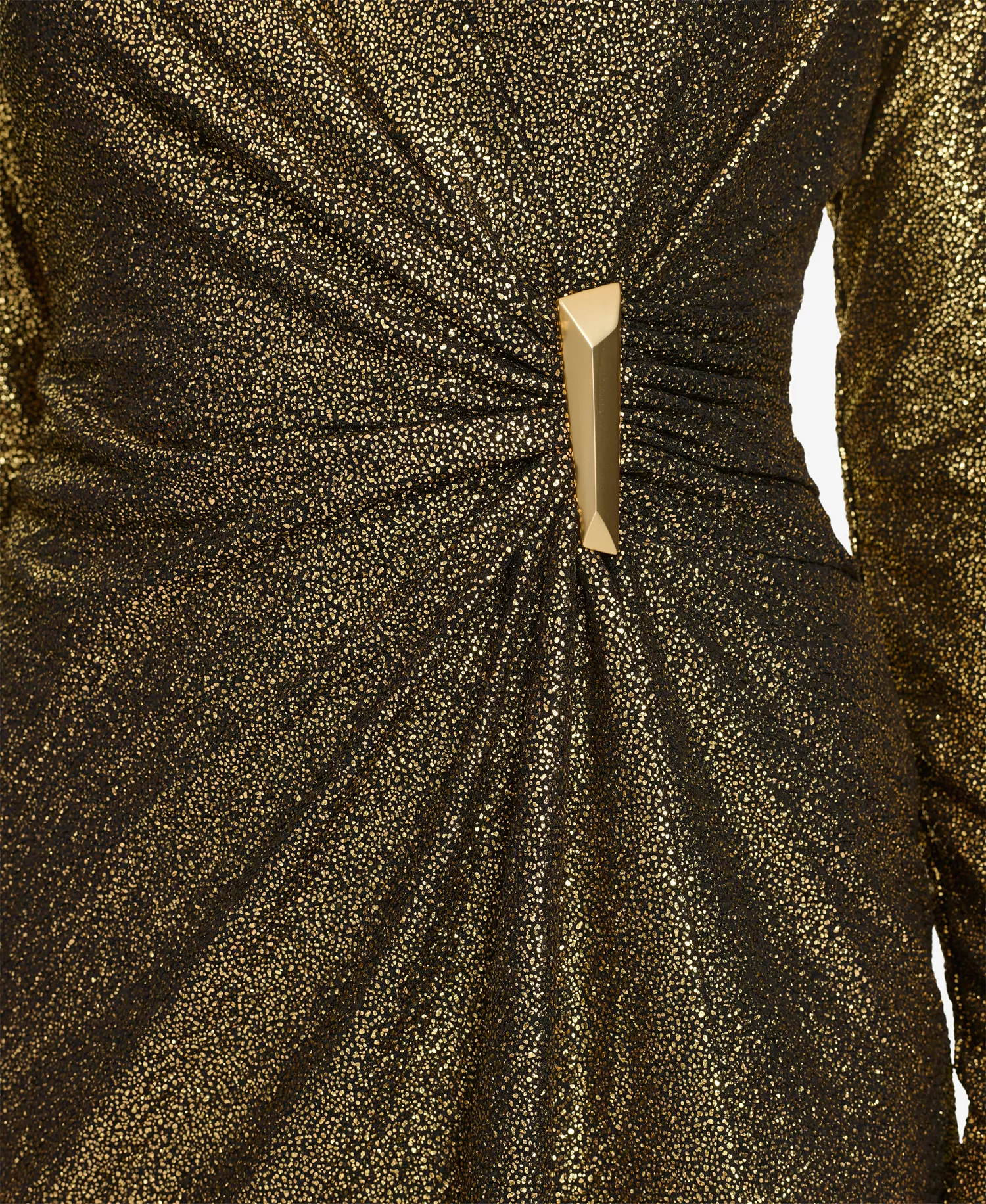 Women's Long Sleeve Dress - Black/gold - 12