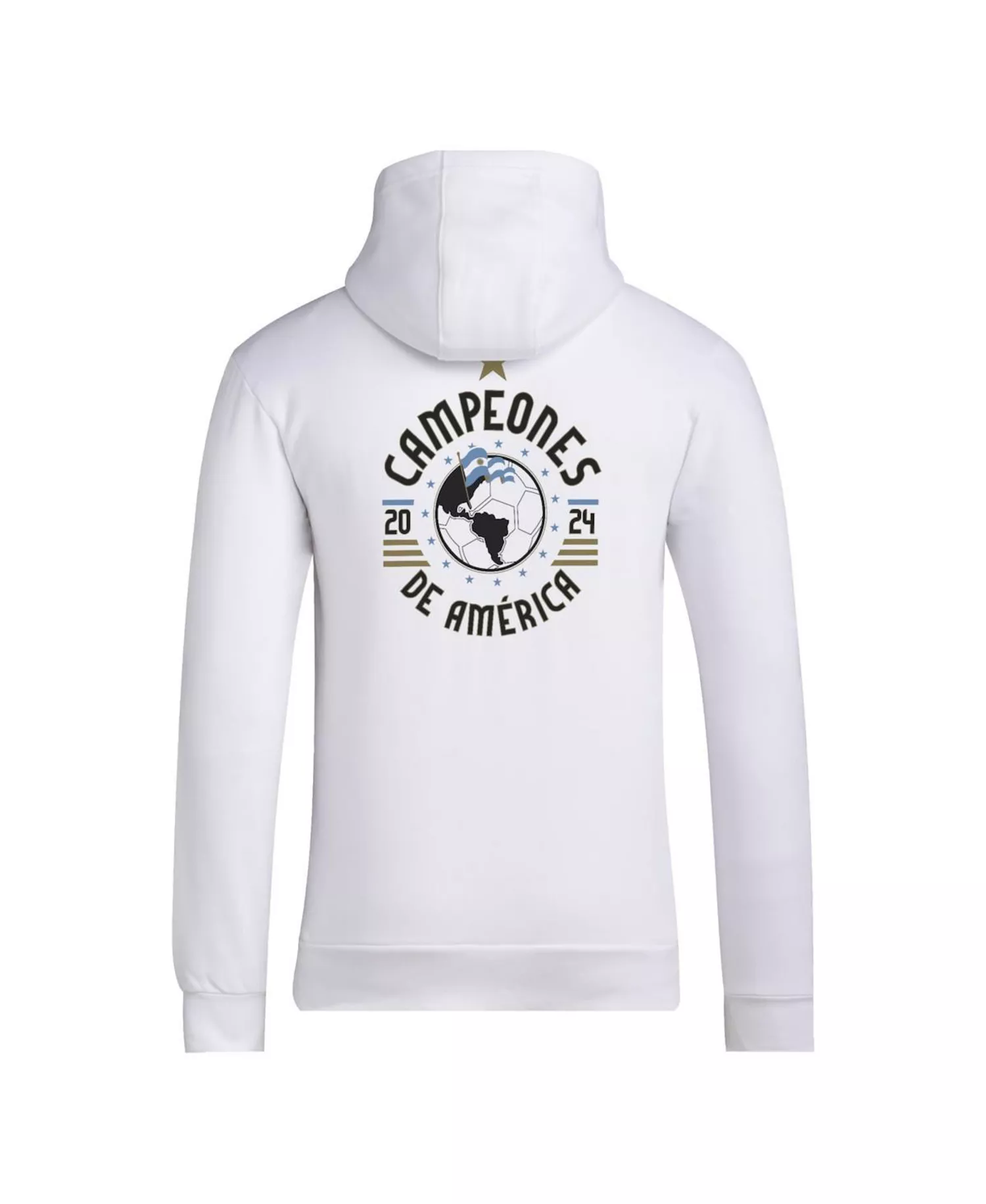 Men's Argentina National Team 2024 Copa America Champions Pullover Hoodie - White - L