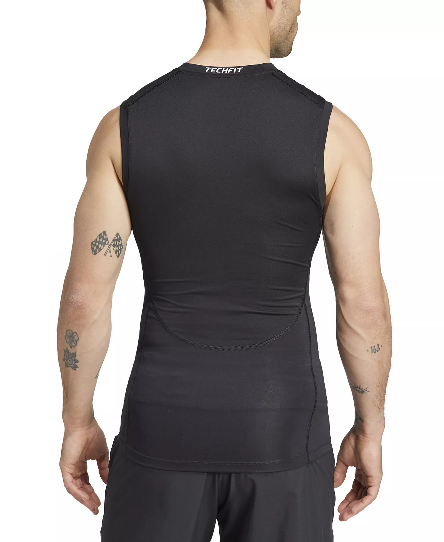 Men's Fitted Crewneck Tech-Fit Sleeveless Compression T-Shirt - Black - 2XL