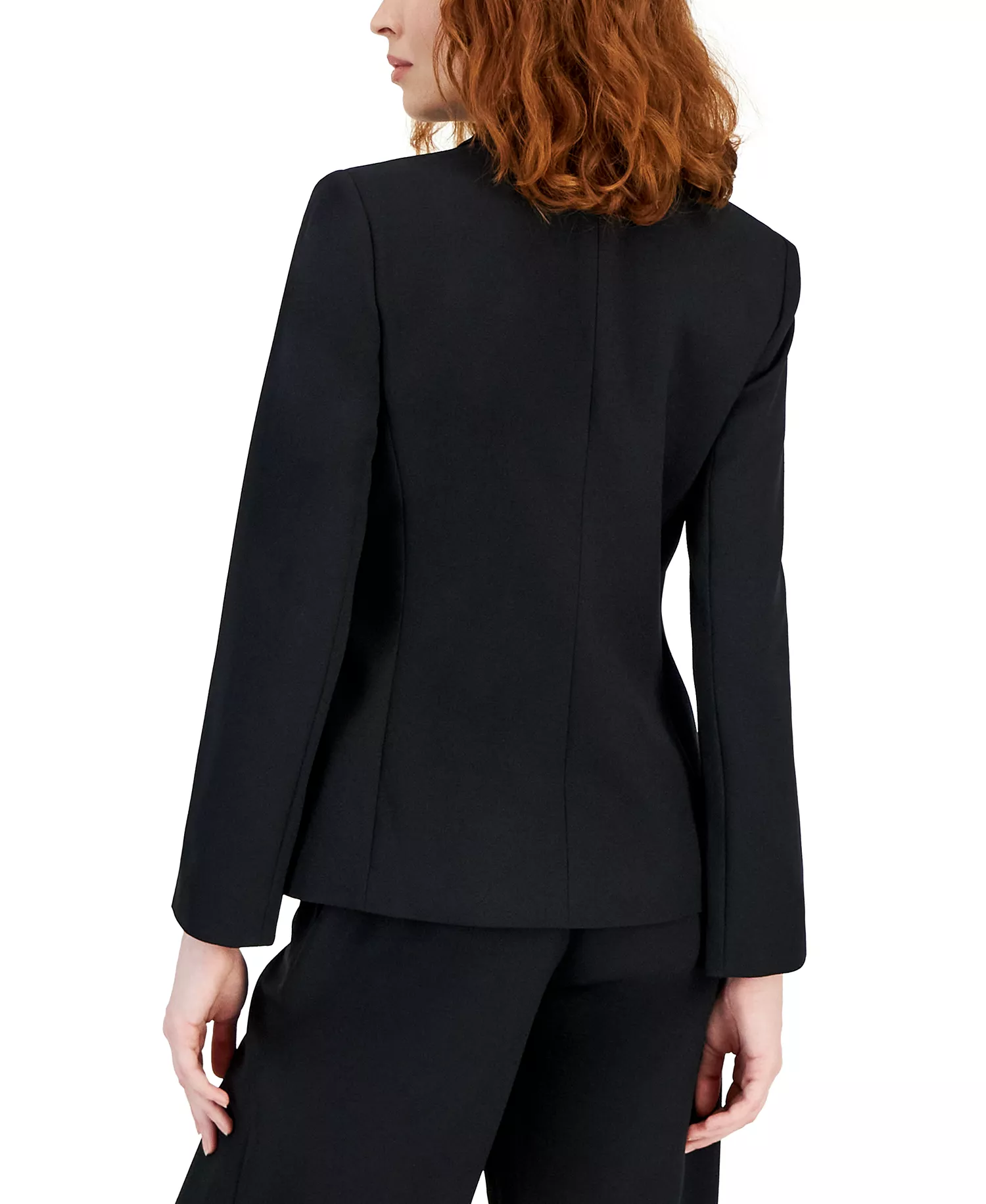 Women's Peak Lapel One-Button Blazer - Black - 10