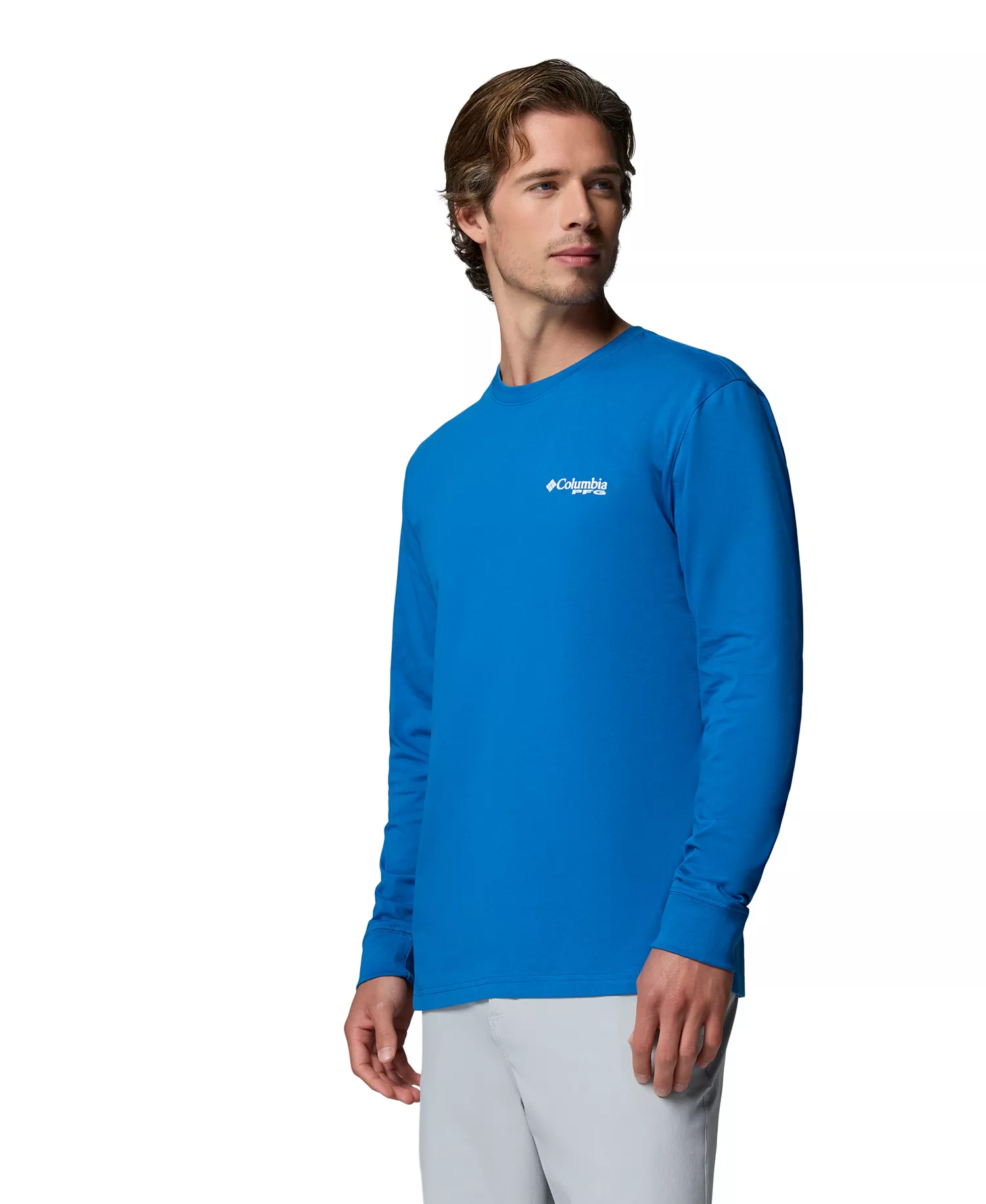 Men's PFG Ahab Graphic Long-Sleeve T-Shirt - Vivid Blue - L