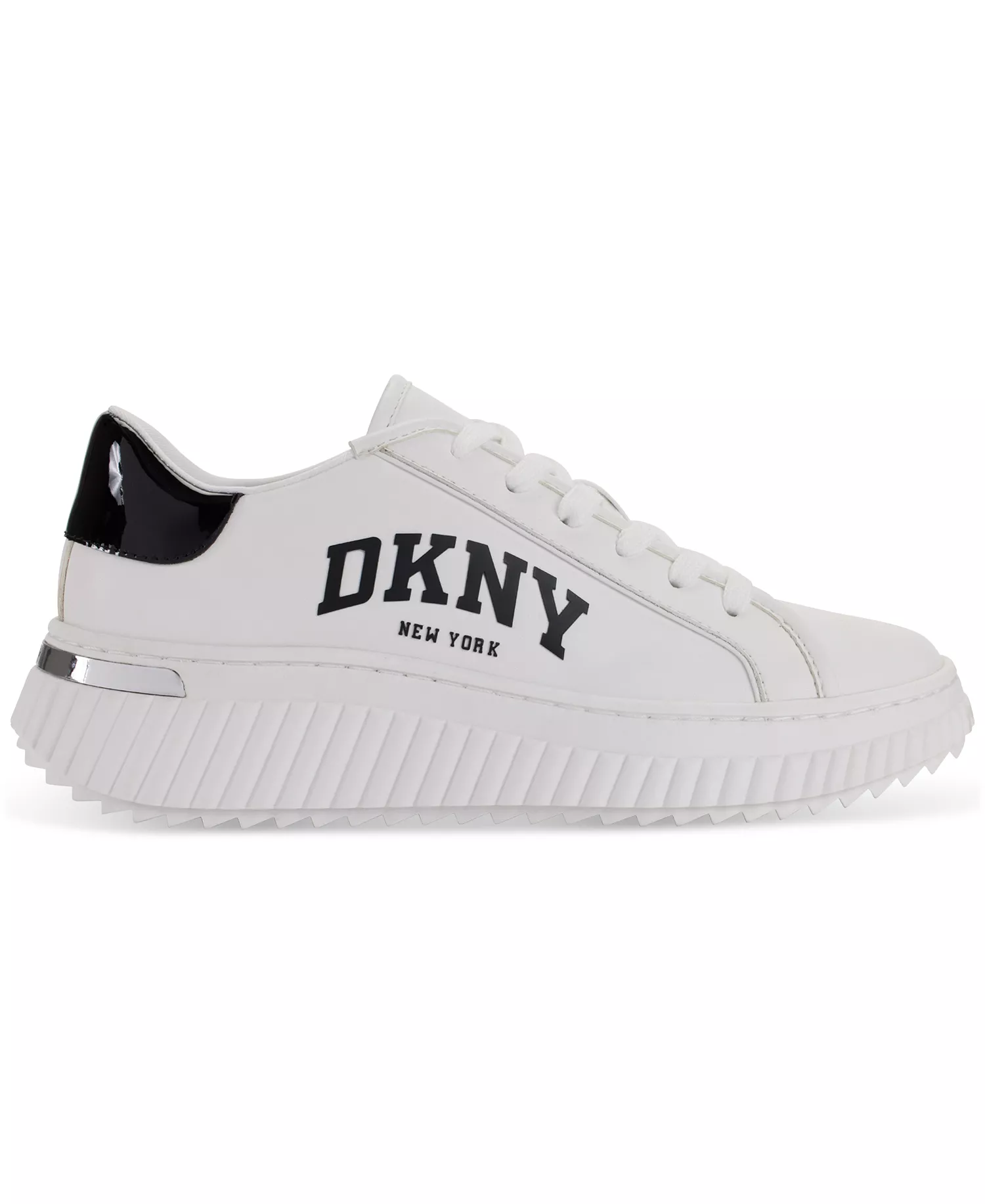 Women's Leon Lace-Up Logo Sneakers - Bright White/ Black - 10M