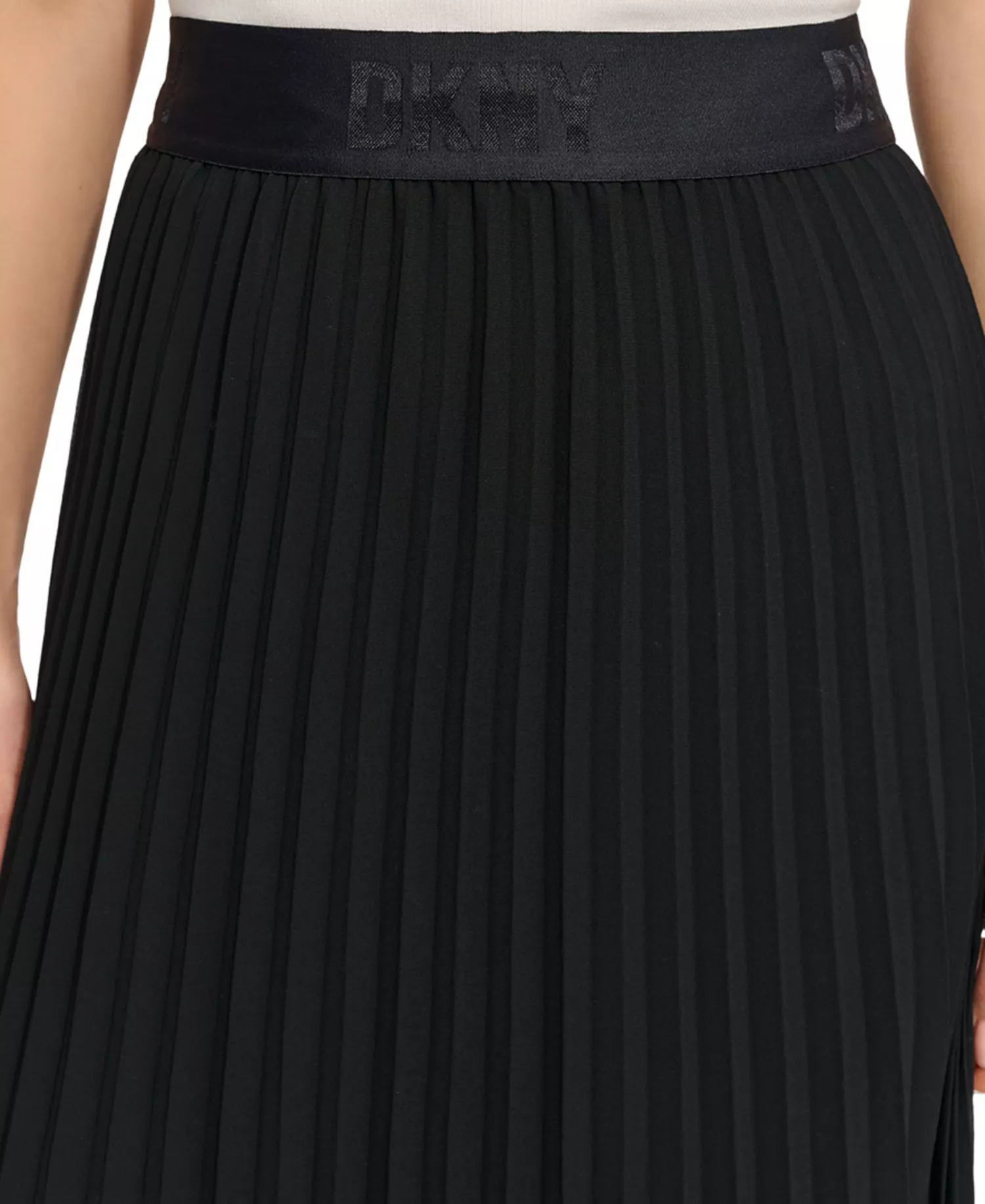 Pleated Midi Skirt - Black - L