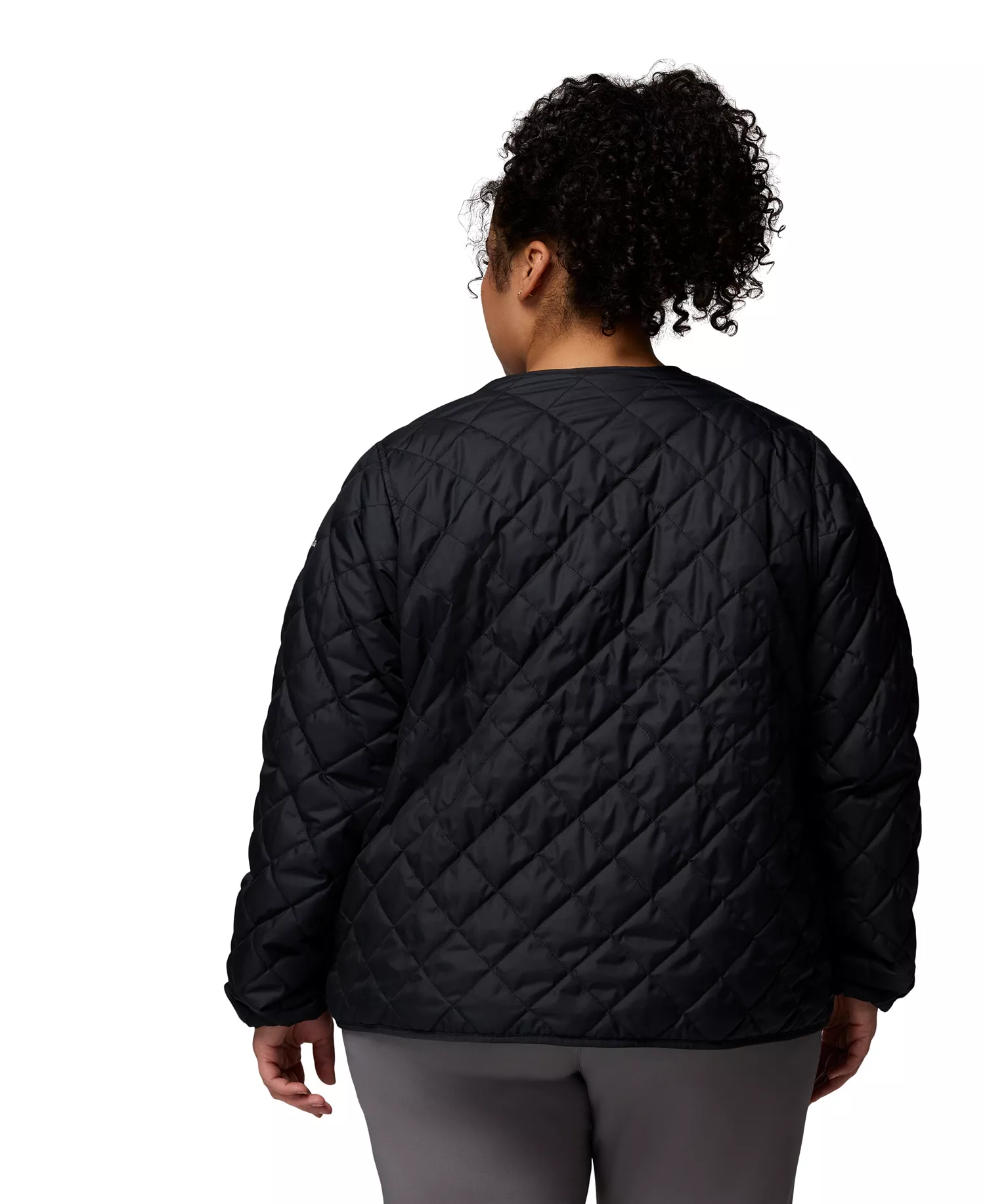 Plus Size Copper Crest Collarless Jacket - Black - 1X