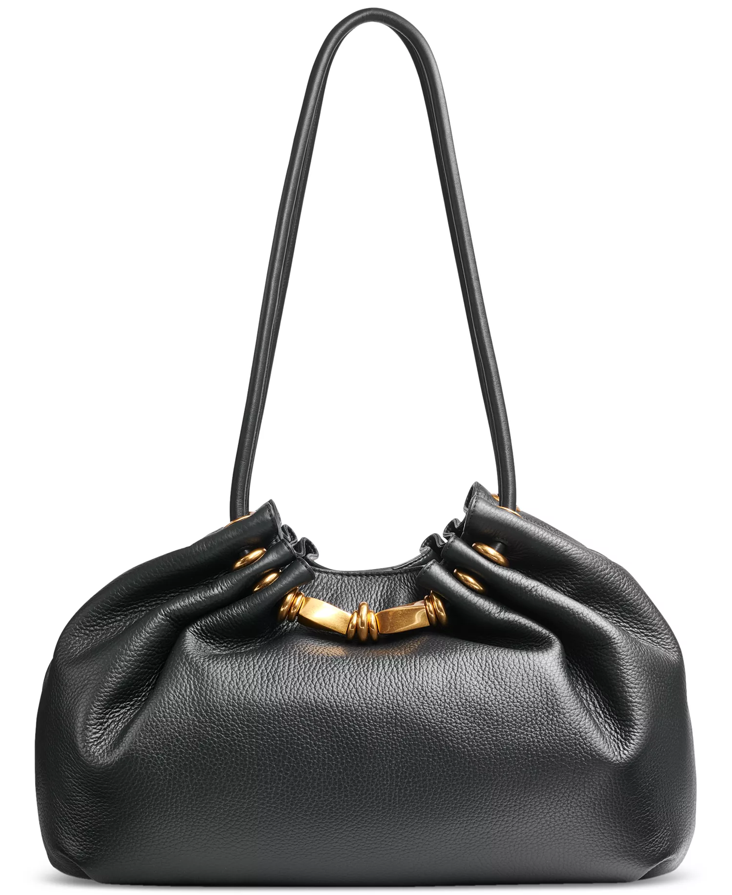 Seacliff Leather Tote - Black/gold - NO SIZE