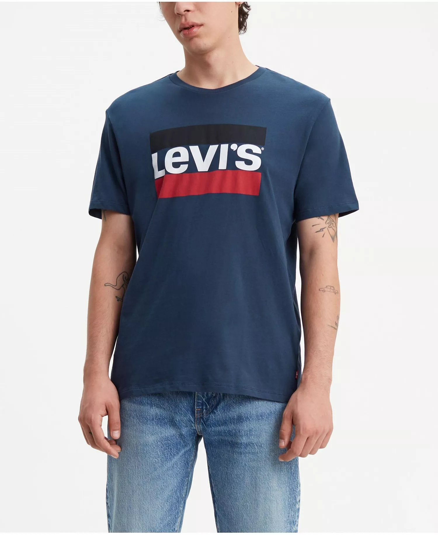 Men's Sportswear Logo Graphic Crewneck T-shirt - Sportswear Logo Dress Blues - 2XL