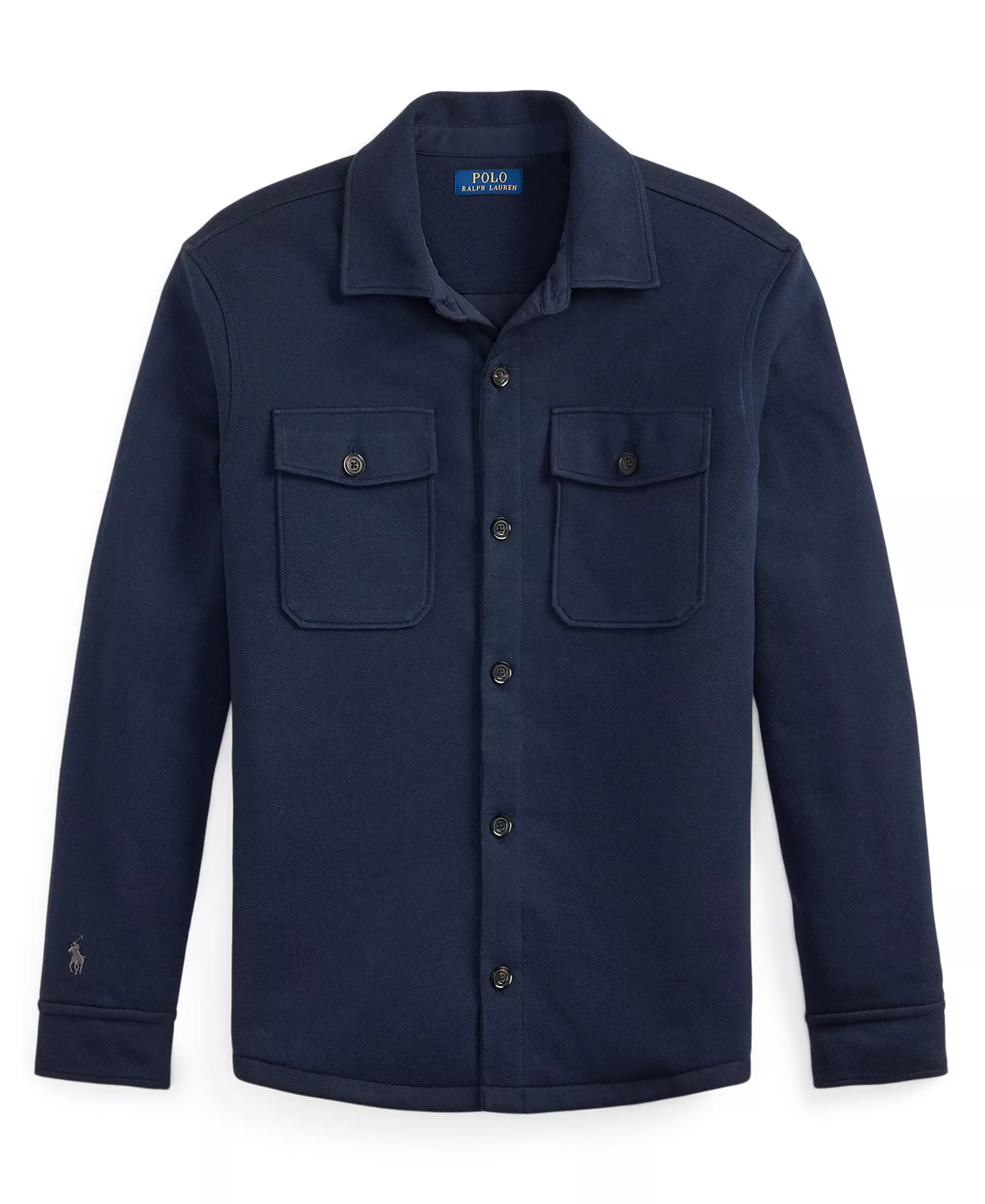 Men's Long-Sleeve Double Knit Tech Hybrid Shirt Jacket - Aviator Navy - L