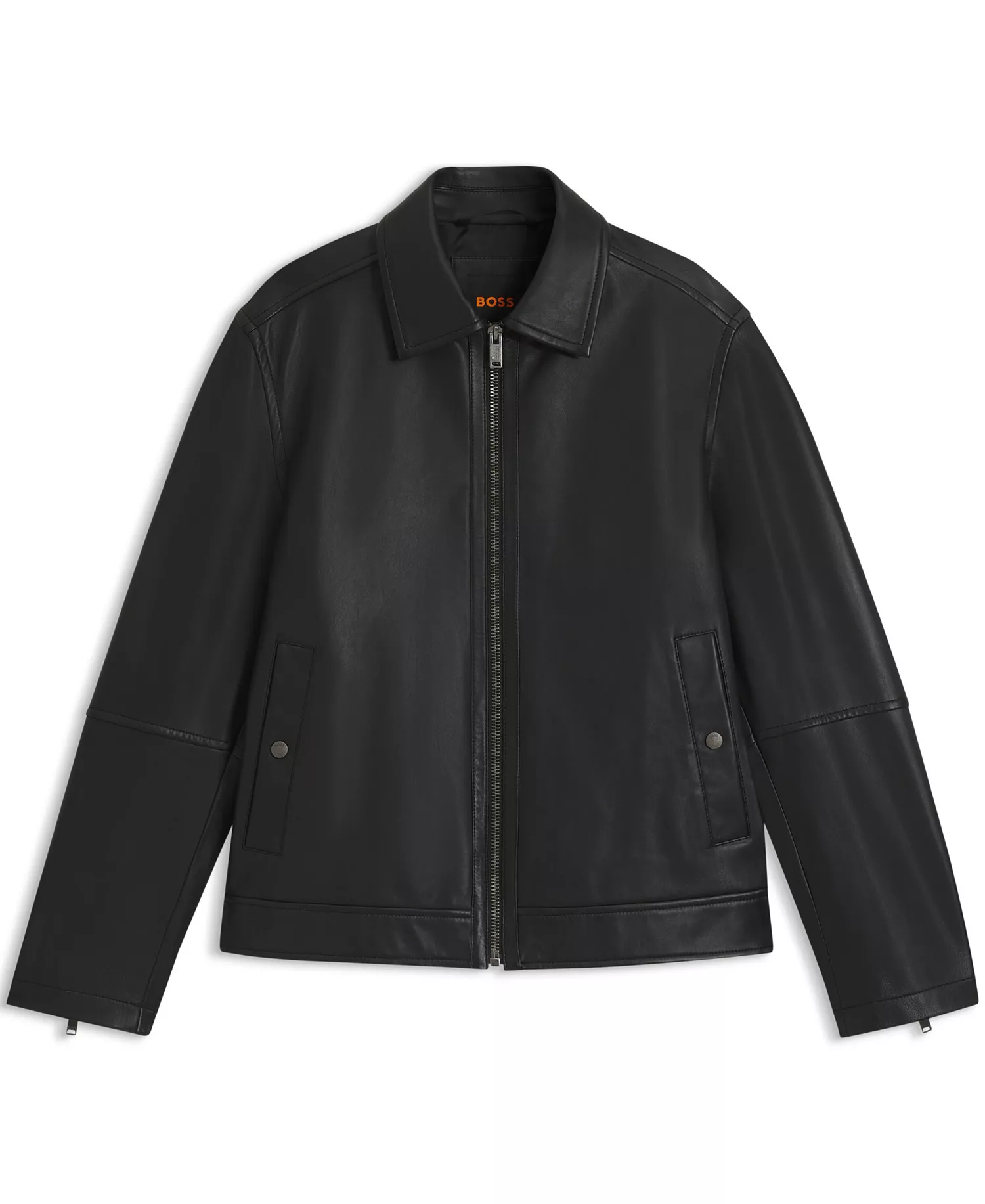 Men's Nappa Leather Regular-Fit Jacket - Black - 38R