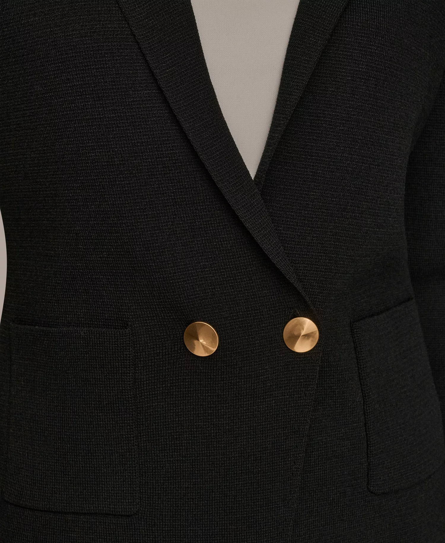 Women's Sweater Blazer & Skirt - Black - L