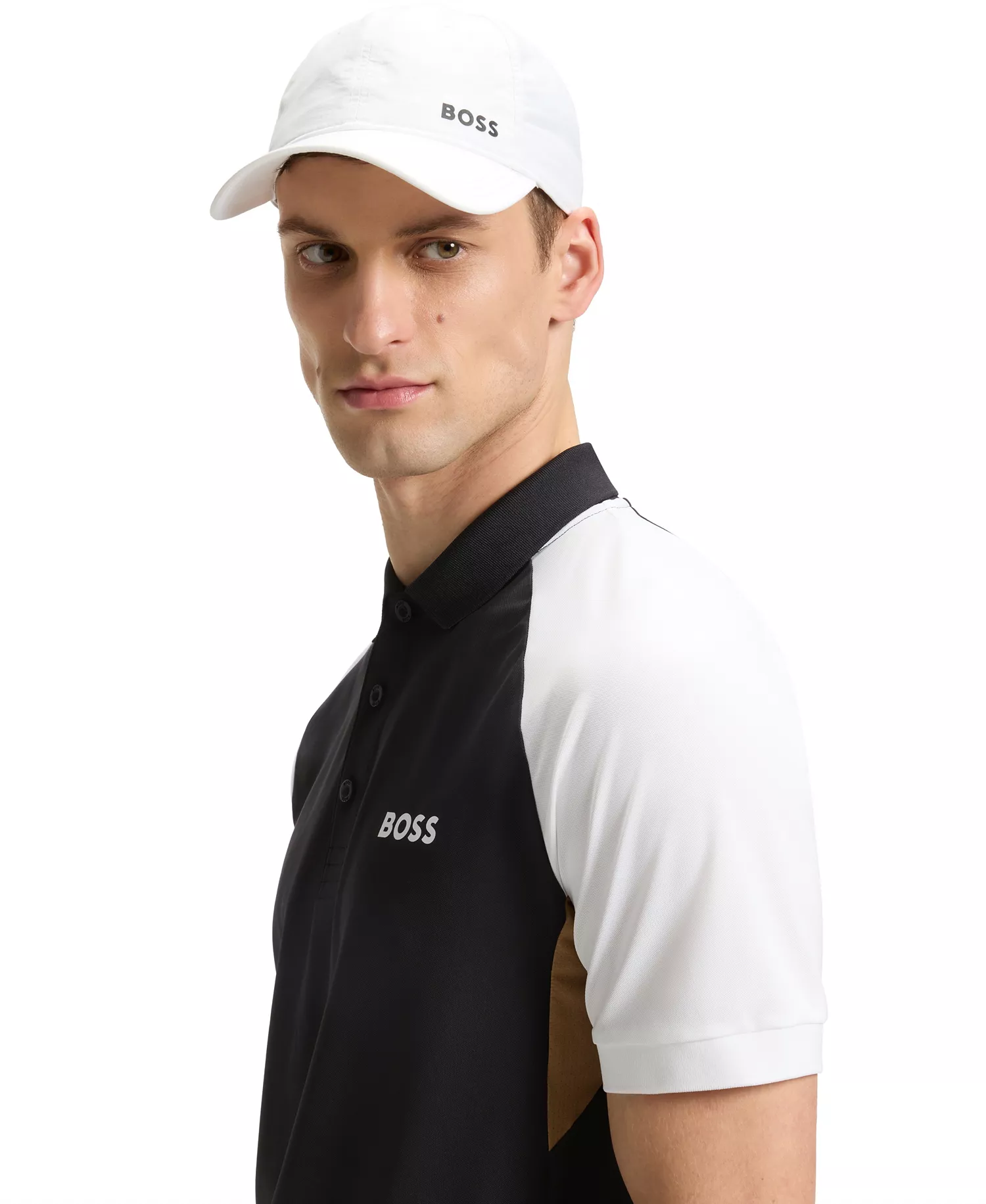 Men's Active Paddy Colour-Blocked Polo Shirt - Black - 2XL
