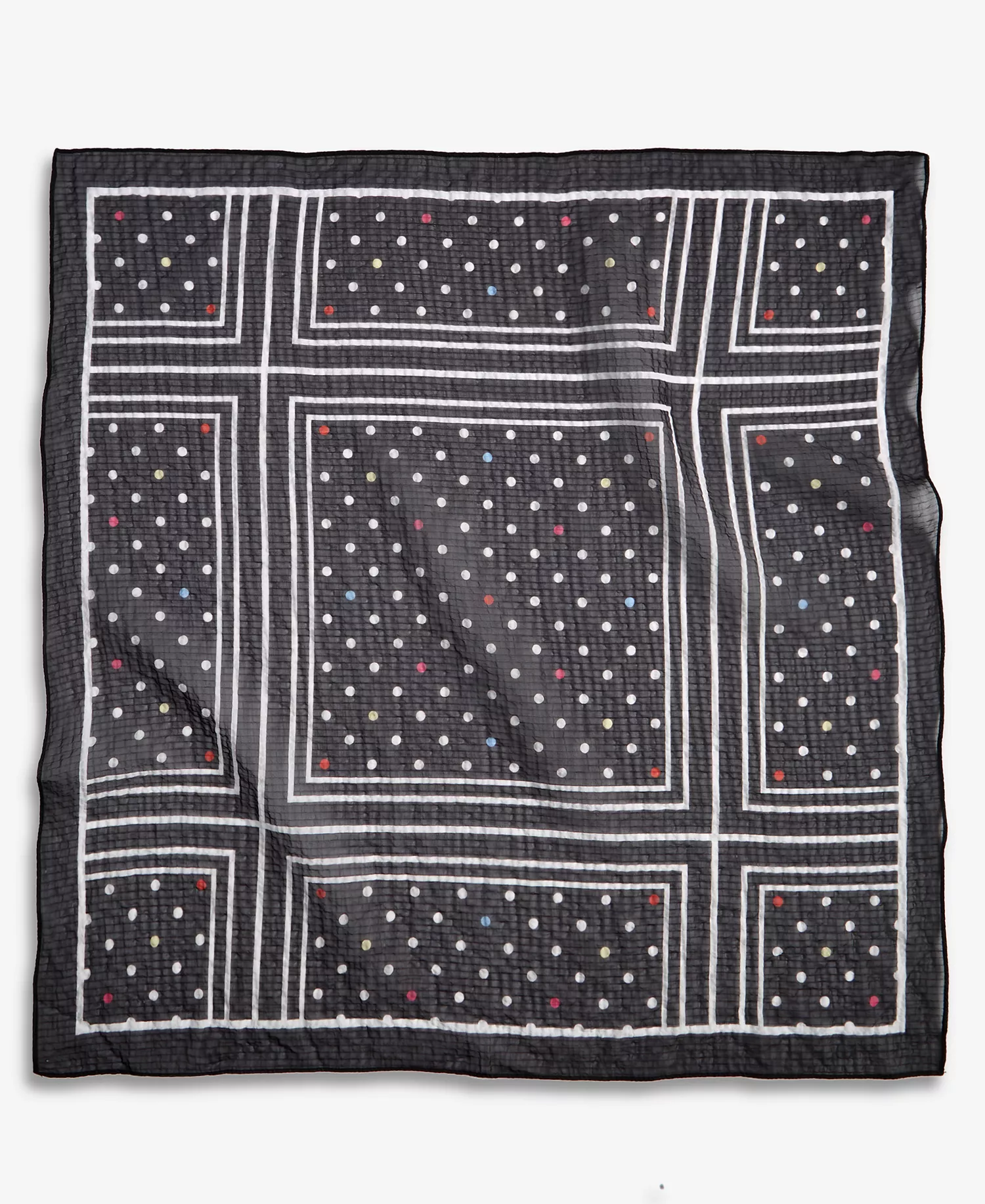 Dot & Stripe Square Bandana, Macy's Exclusive - Black Multi - OS