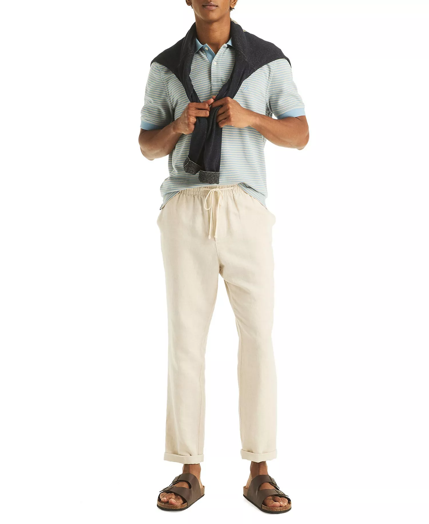 Men's Striped Spread Collar Polo Shirt - Allure - 2XL