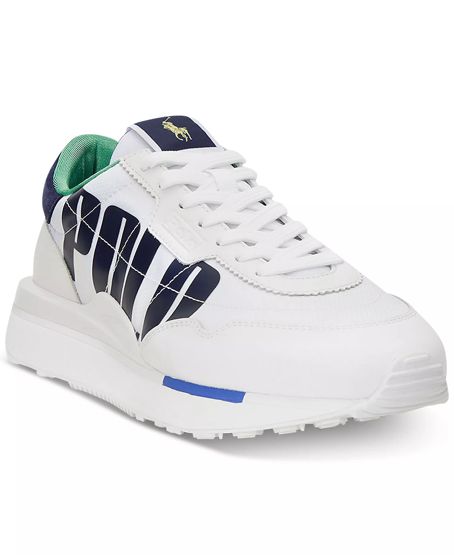 Men's Train 89 Logo Leather & Oxford Sneaker - WHITE/MULTI - 10