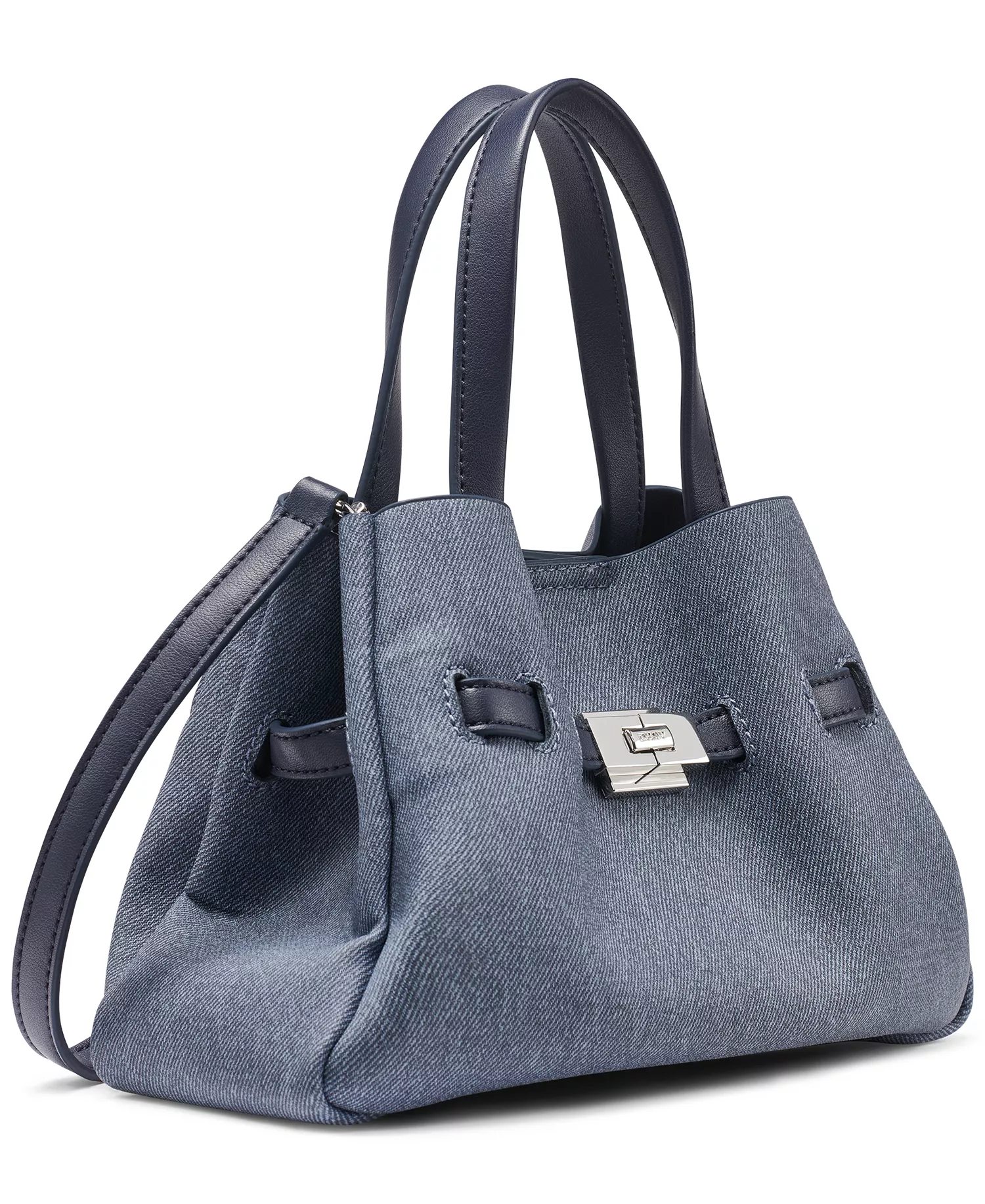 Bryar Snap Closure Small Satchel Bag - Denim - No Size