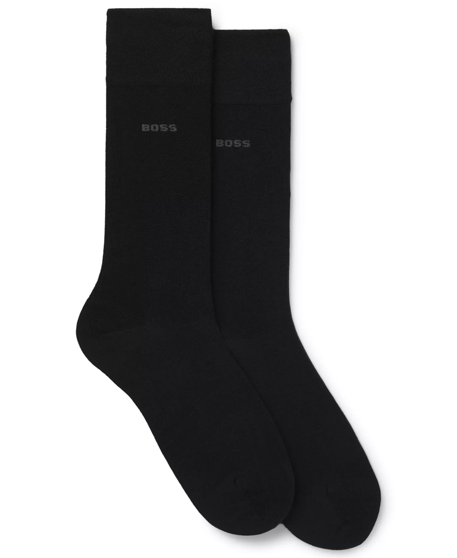 Men's 2-Pack Solid Regular Length Socks, 2-Pack - Black - 10-13