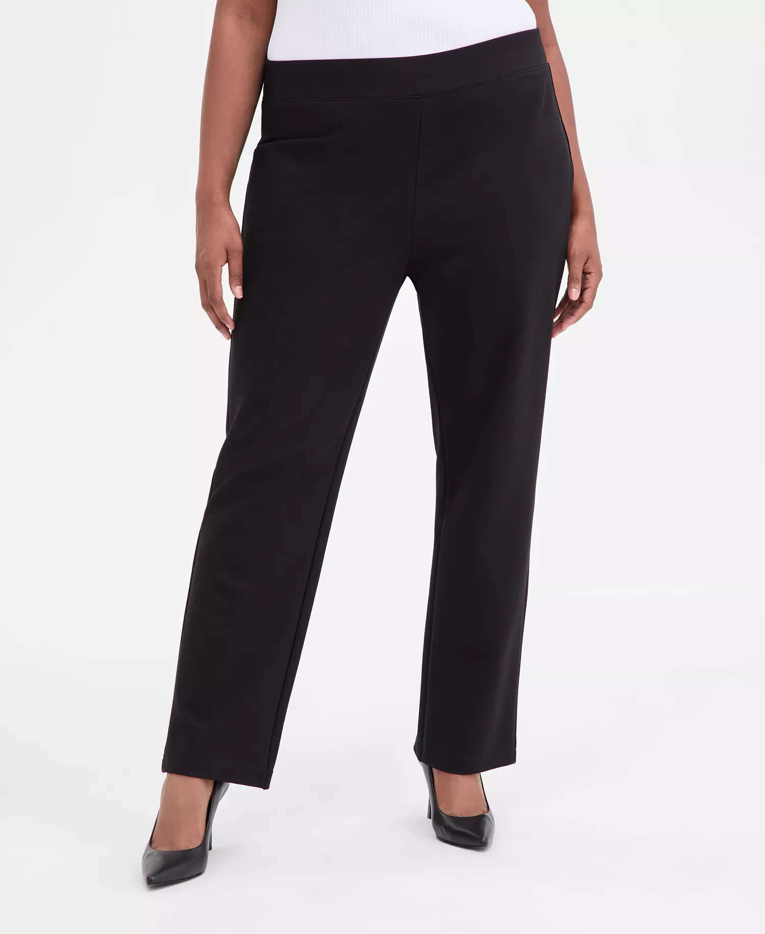Plus Size High-Rise Slim-Fit Ankle Pants, Macy's Exclusive  - Deep Black - 0X