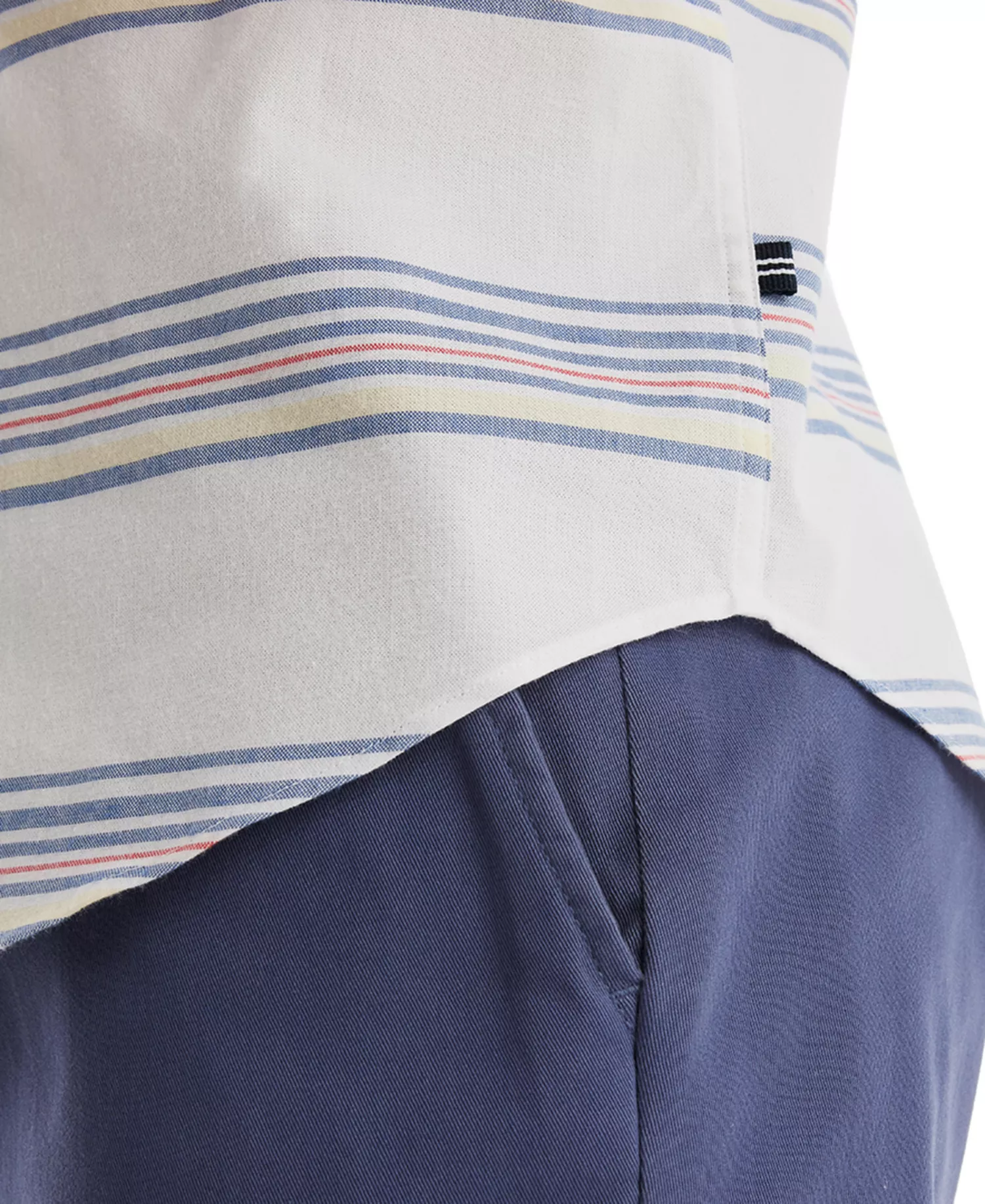 Men's Short Sleeve Button-Down Striped Oxford Shirt - Bright White - 2XL