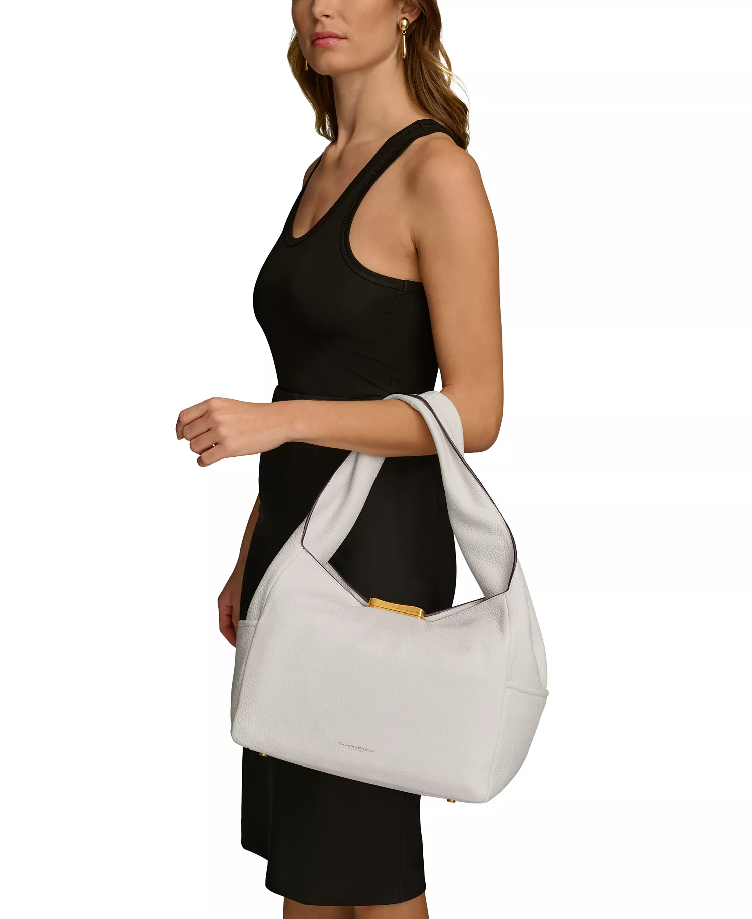Amagansett Soft-Rolled Leather Shoulder with Sculpted Magnet Closure - Black/gold - NO SIZE