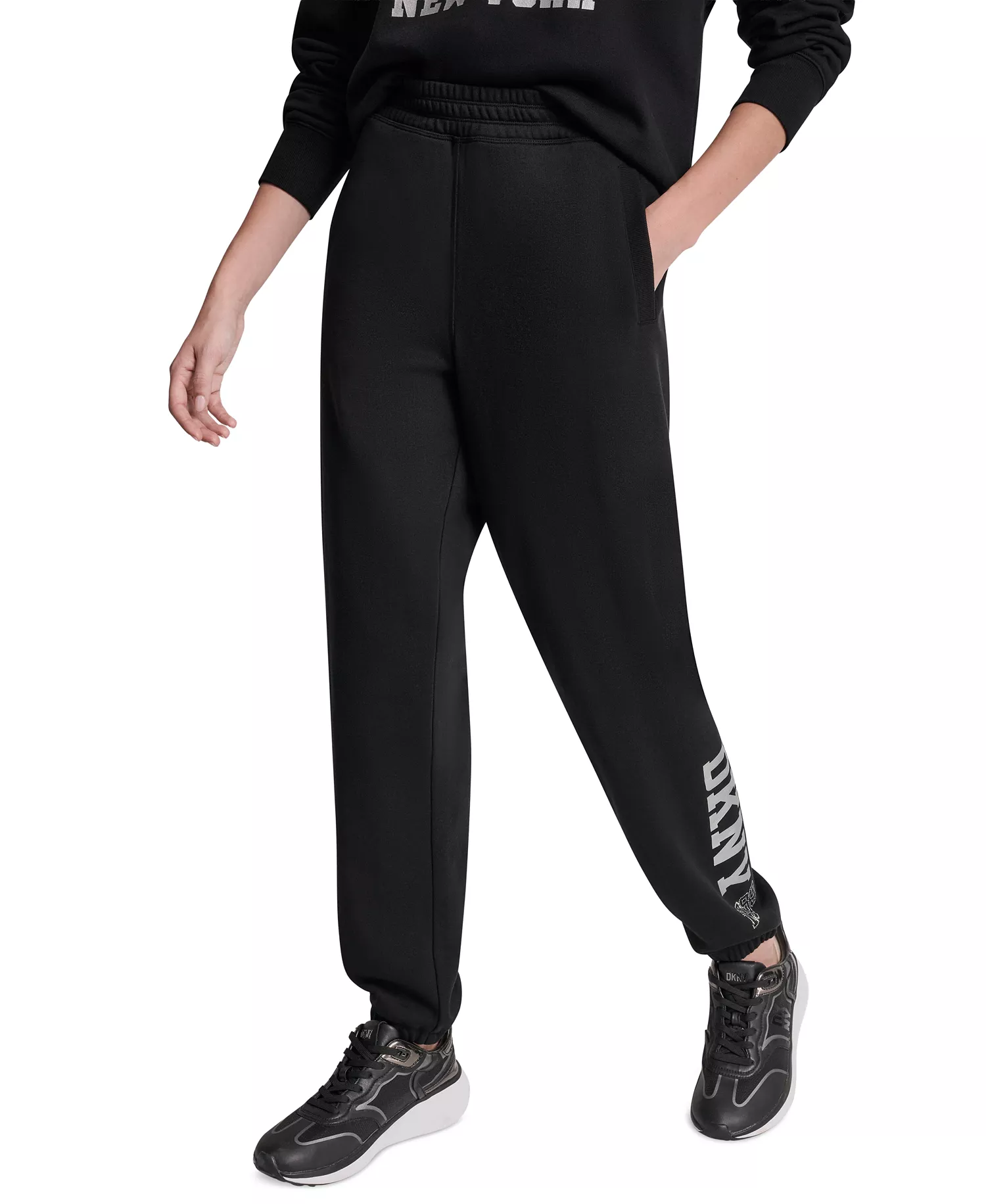 Women's 1989 Rhinestone Logo High-Rise Relaxed Joggers - Black - L