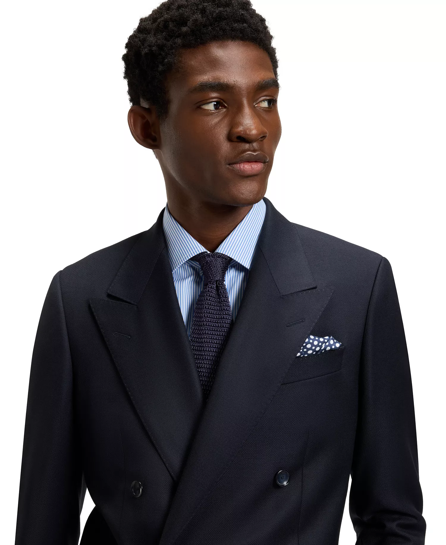 BECKHAM x BOSS Men's Knit Silk Tie - Dark Blue - ONE SIZE