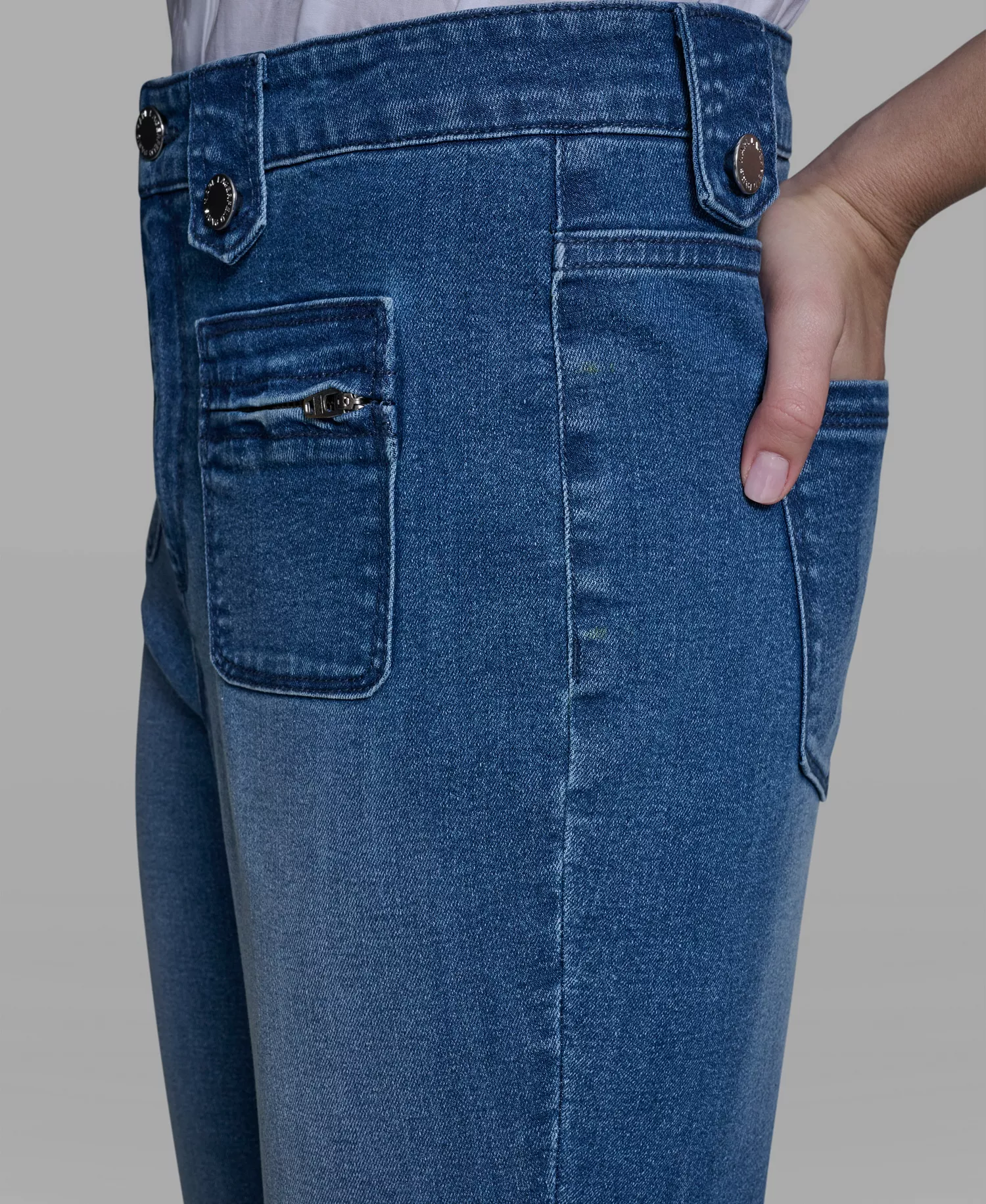 Women's Mid-Rise Straight Leg Jeans - Steel Blue - 0