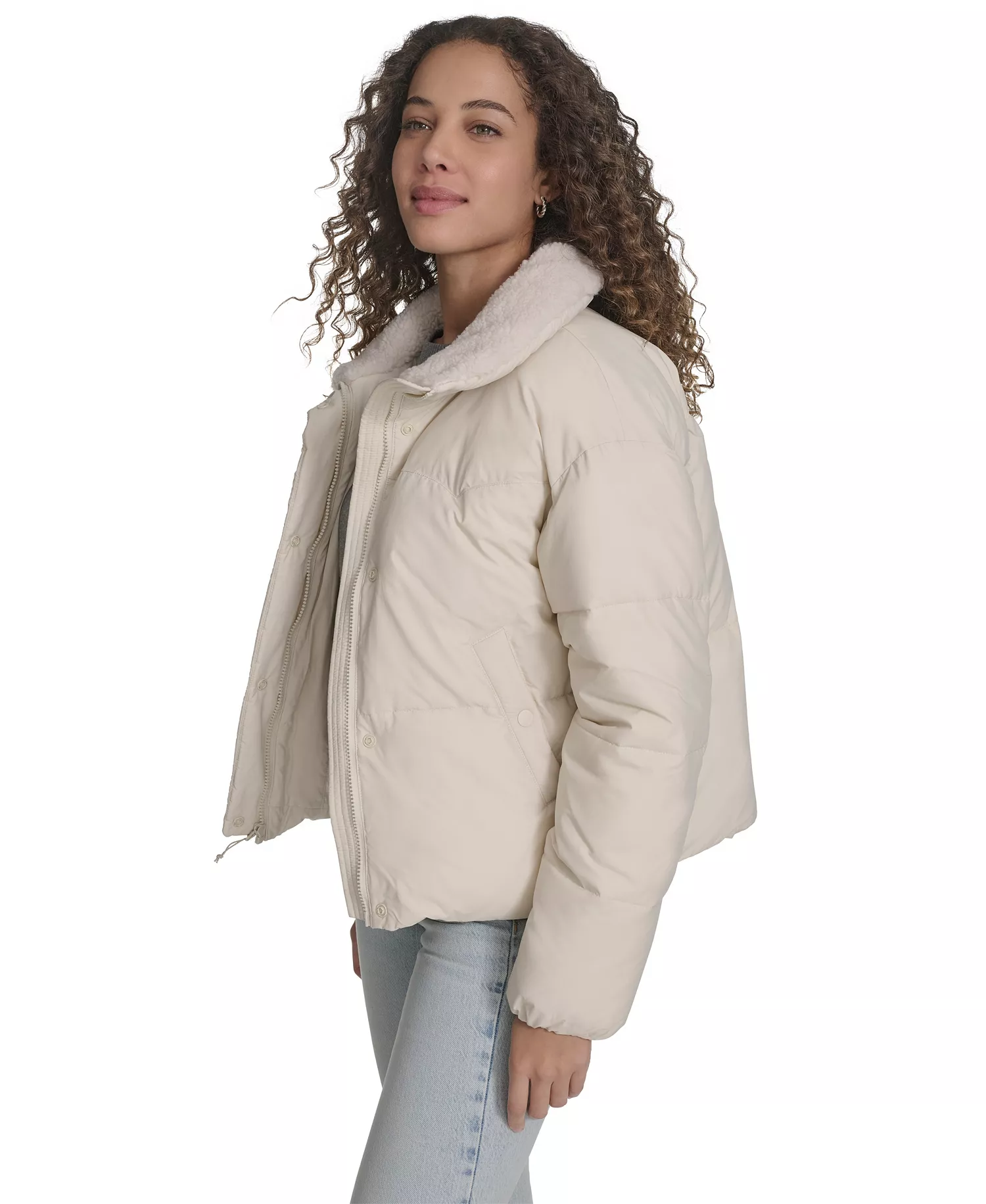 Women's Regular Western Puffer Jacket - Almond Milk - L
