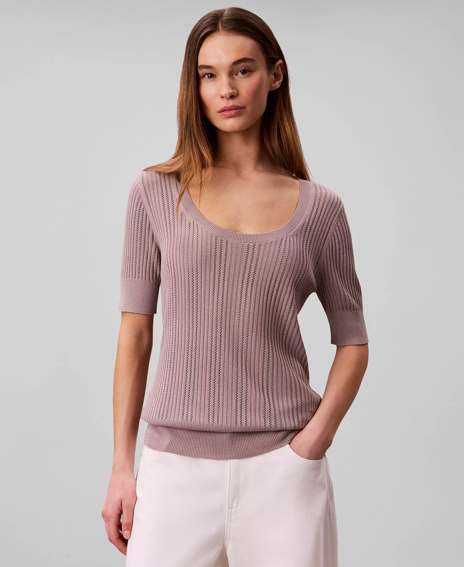 Women's Gauge Short-Sleeve Sweater - Dusted Fox - L