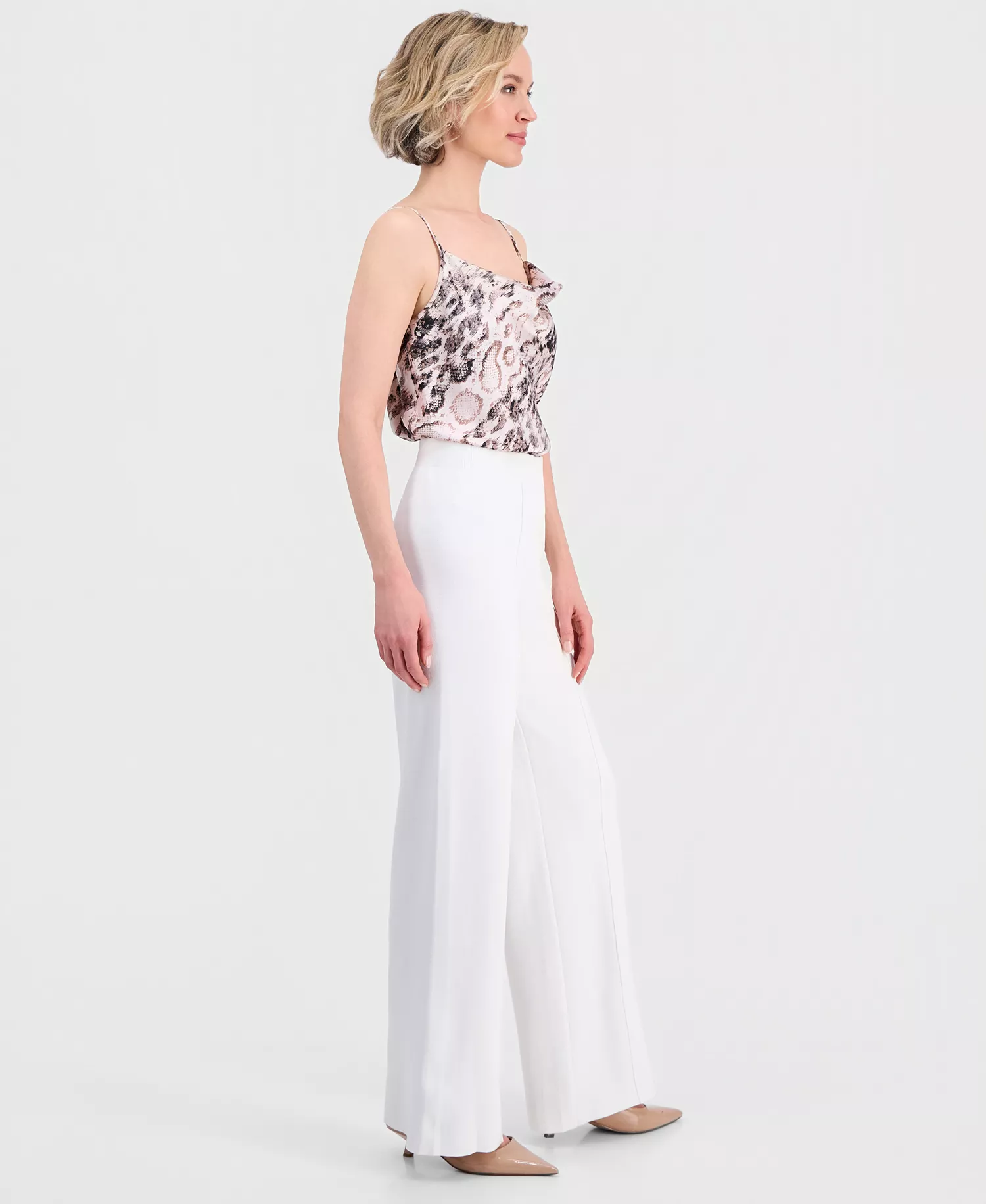 Petite Mid-Rise Straight-Leg Pants - Ivory - P/L