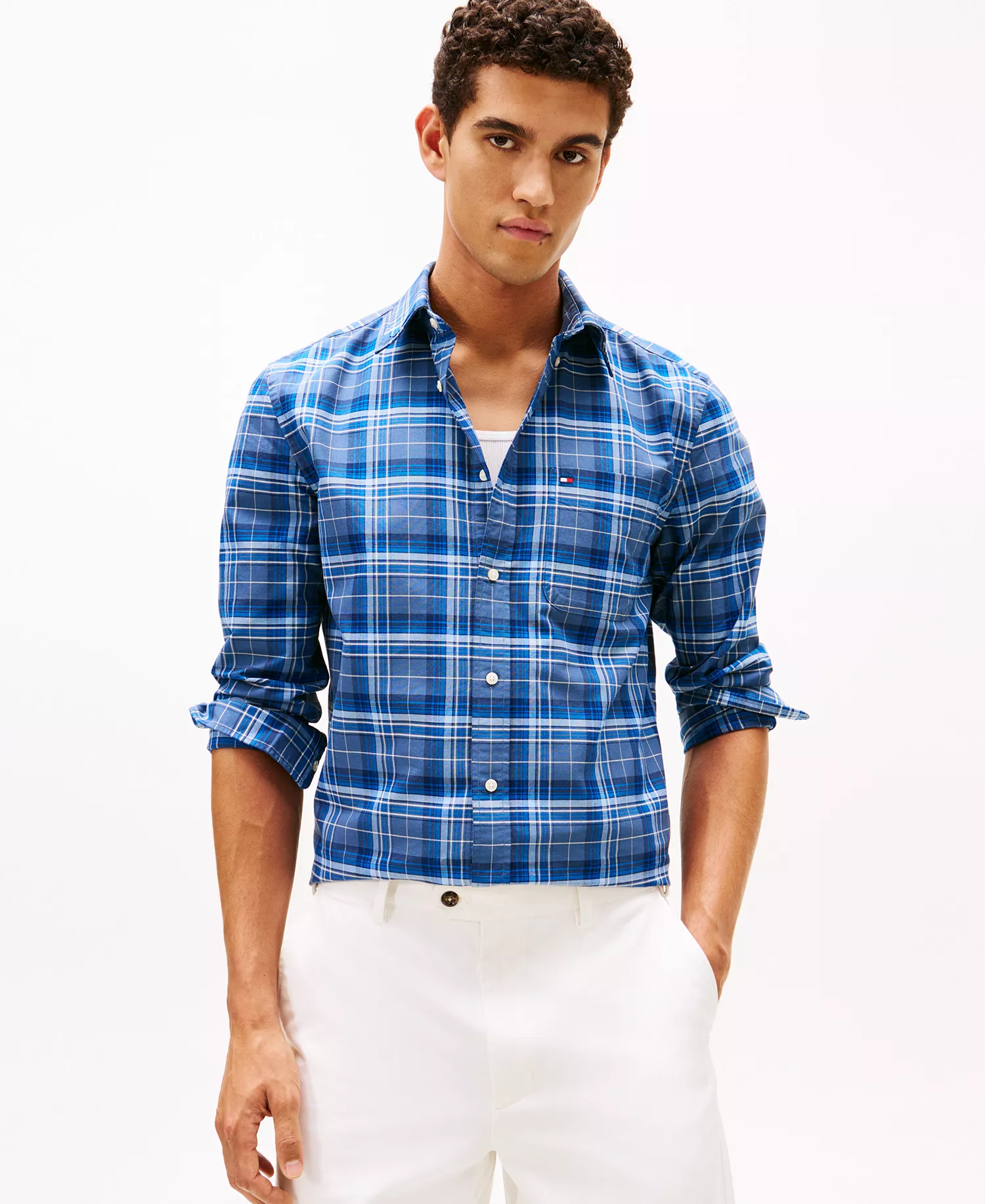 Men's Heritage Oxford Plaid Shirt - Aegean Sea / Check - L