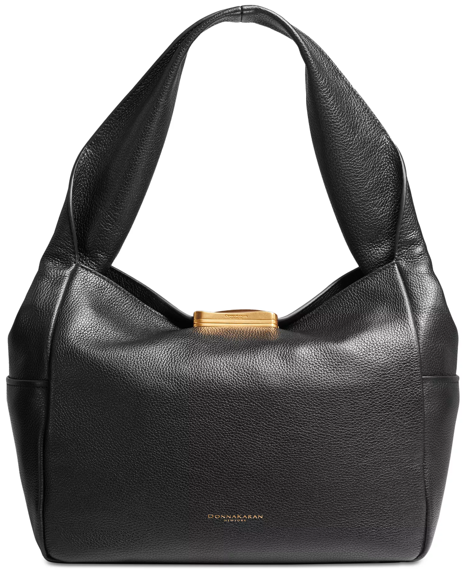 Amagansett Soft-Rolled Leather Shoulder with Sculpted Magnet Closure - Black/gold - NO SIZE