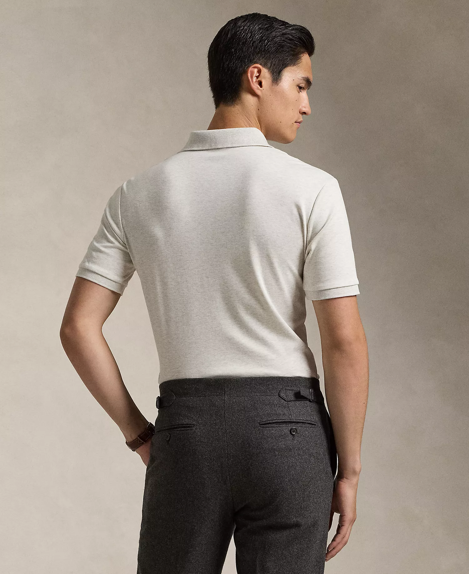 Men's Classic-Fit Soft Cotton Polo Shirt - American Heather Cream - 2XL