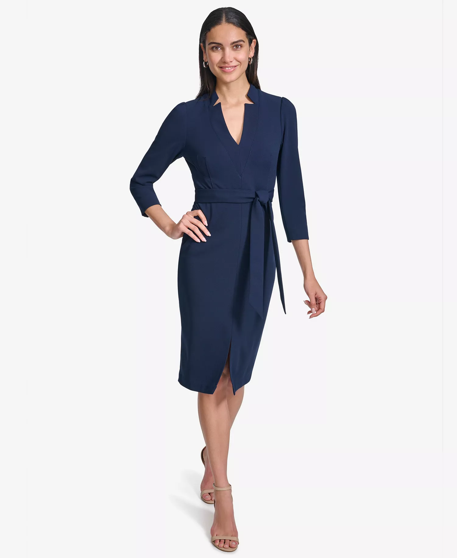 Women's 3/4-Sleeve Sheath Dress - Indigo - 6