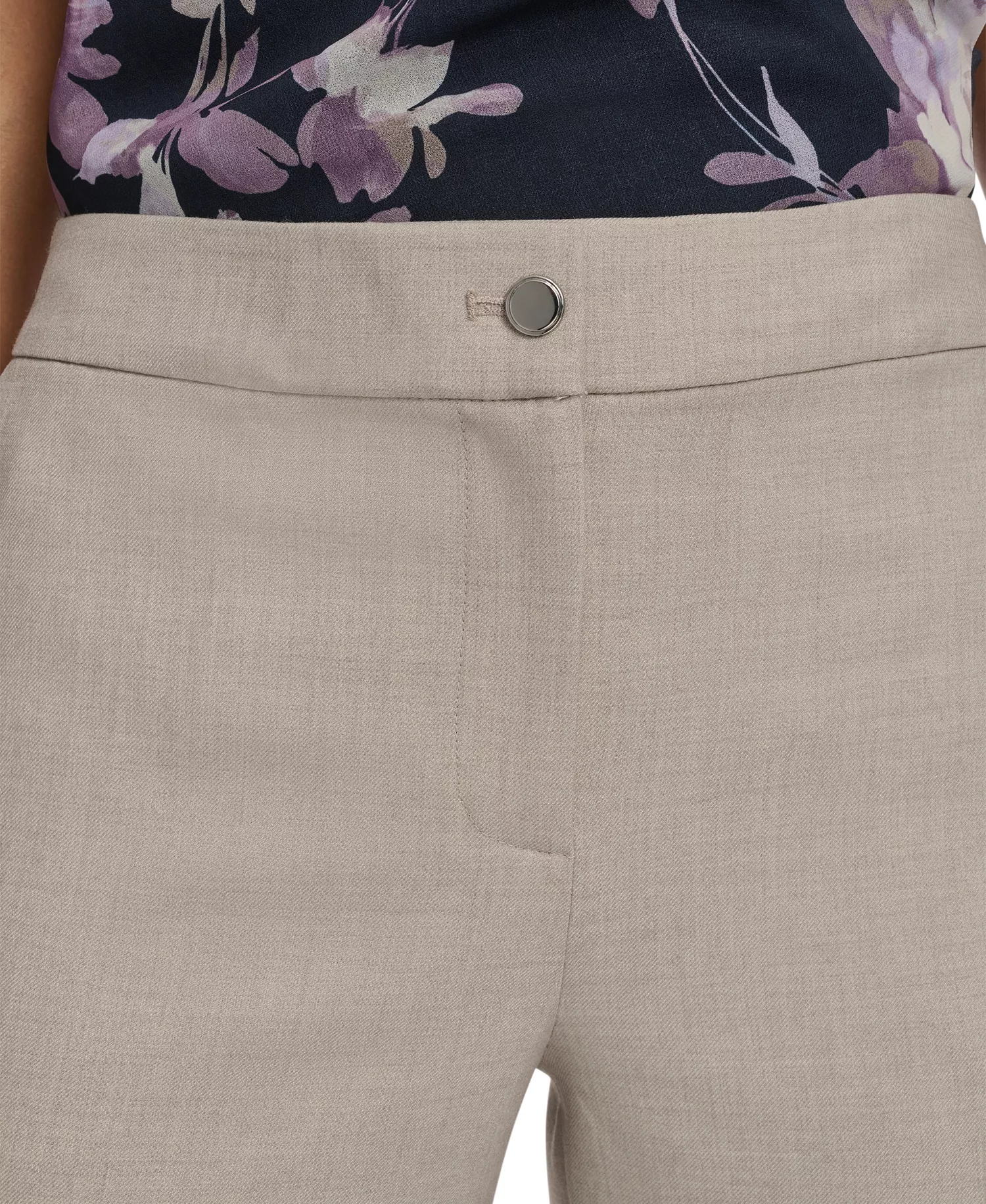 Women's Slim Leg Rolled Cuff Pants - Oyster Multi - 0